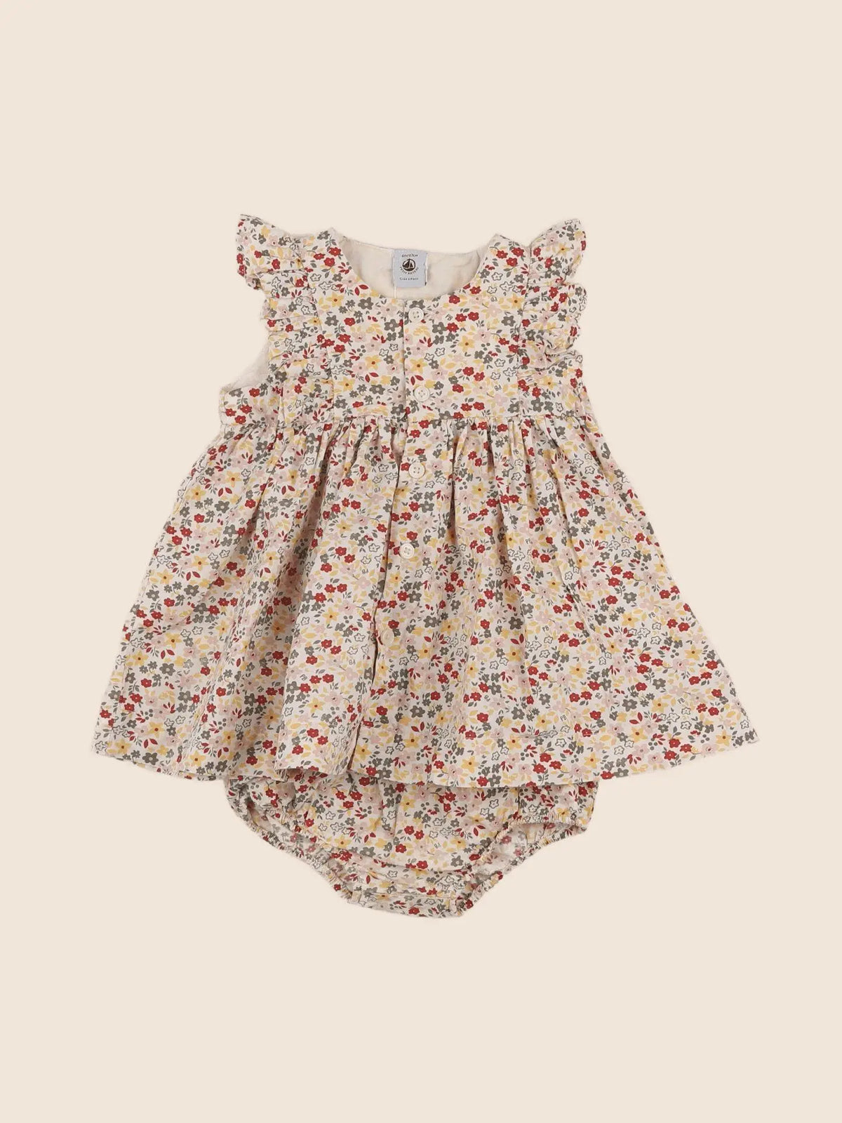 Petit Bateau - robe beige - 6 mois