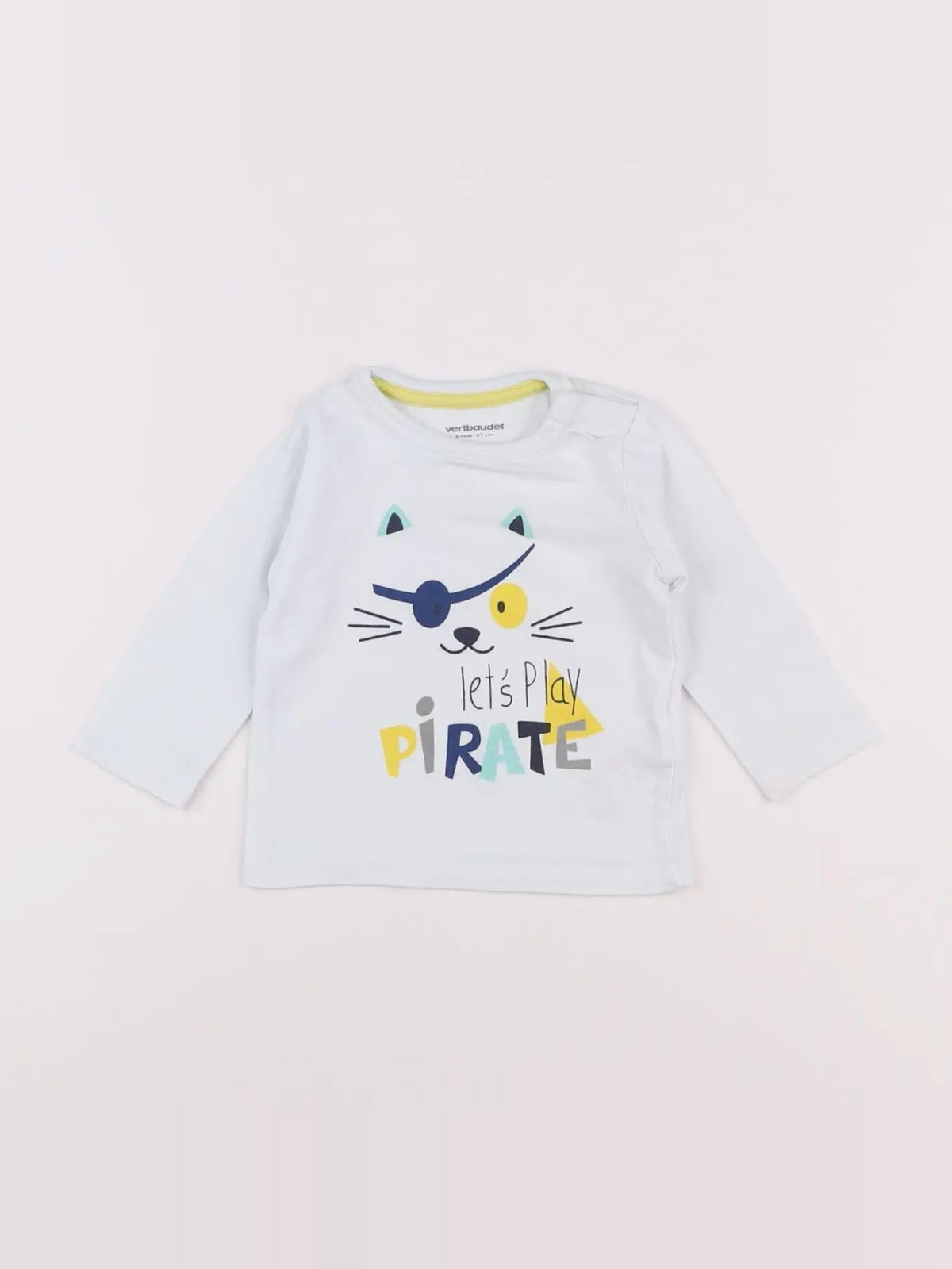 Vertbaudet - tee-shirt blanc - 6 mois