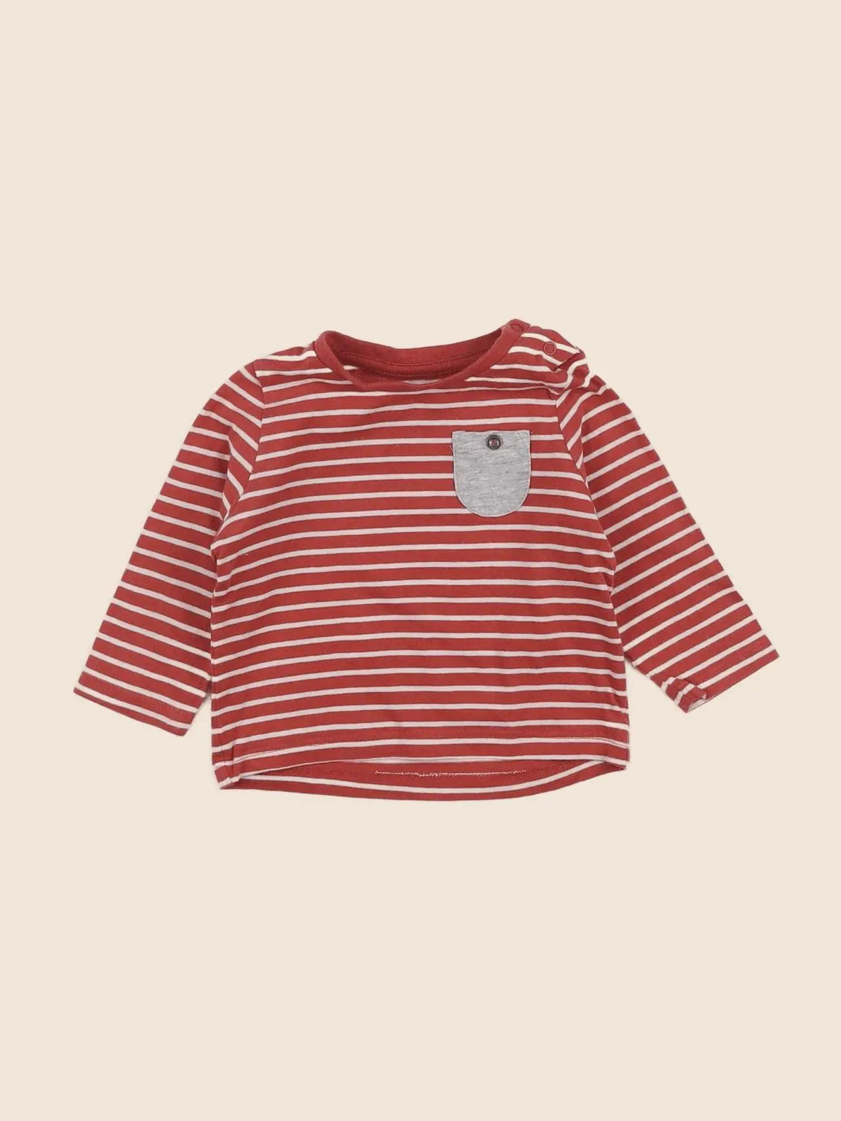 Vertbaudet - tee-shirt rouge - 6 mois