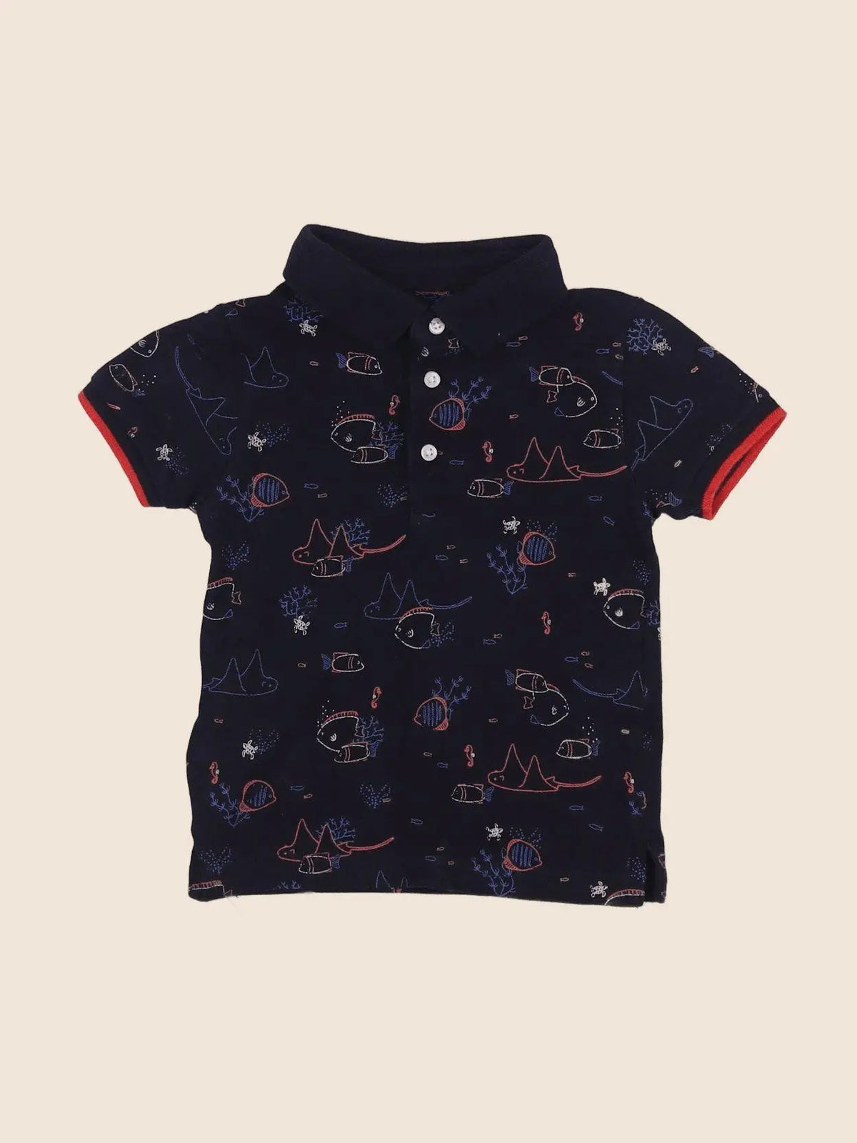 Mayoral - polo bleu - 12 mois