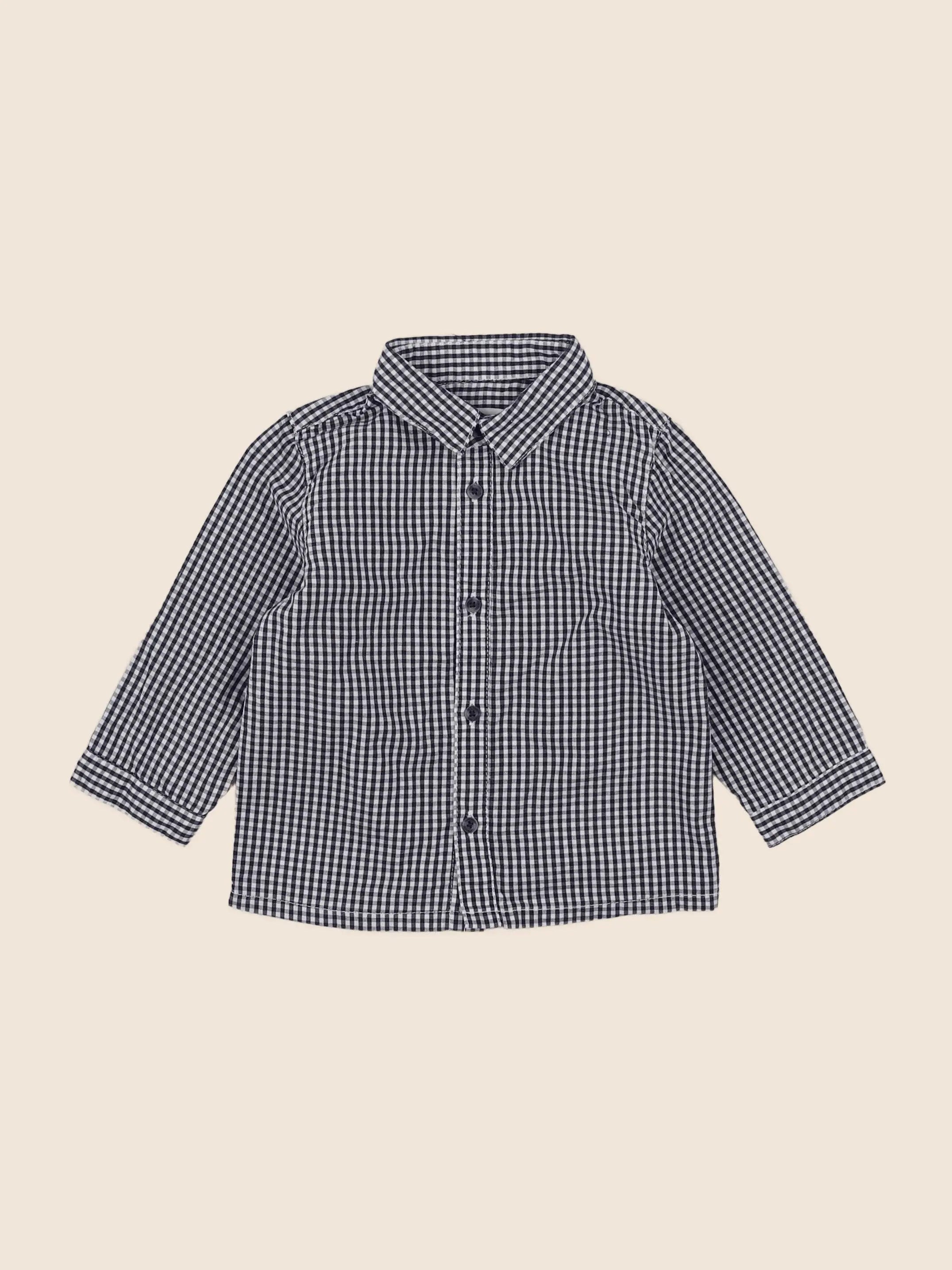 Vertbaudet - chemise bleu - 12 mois