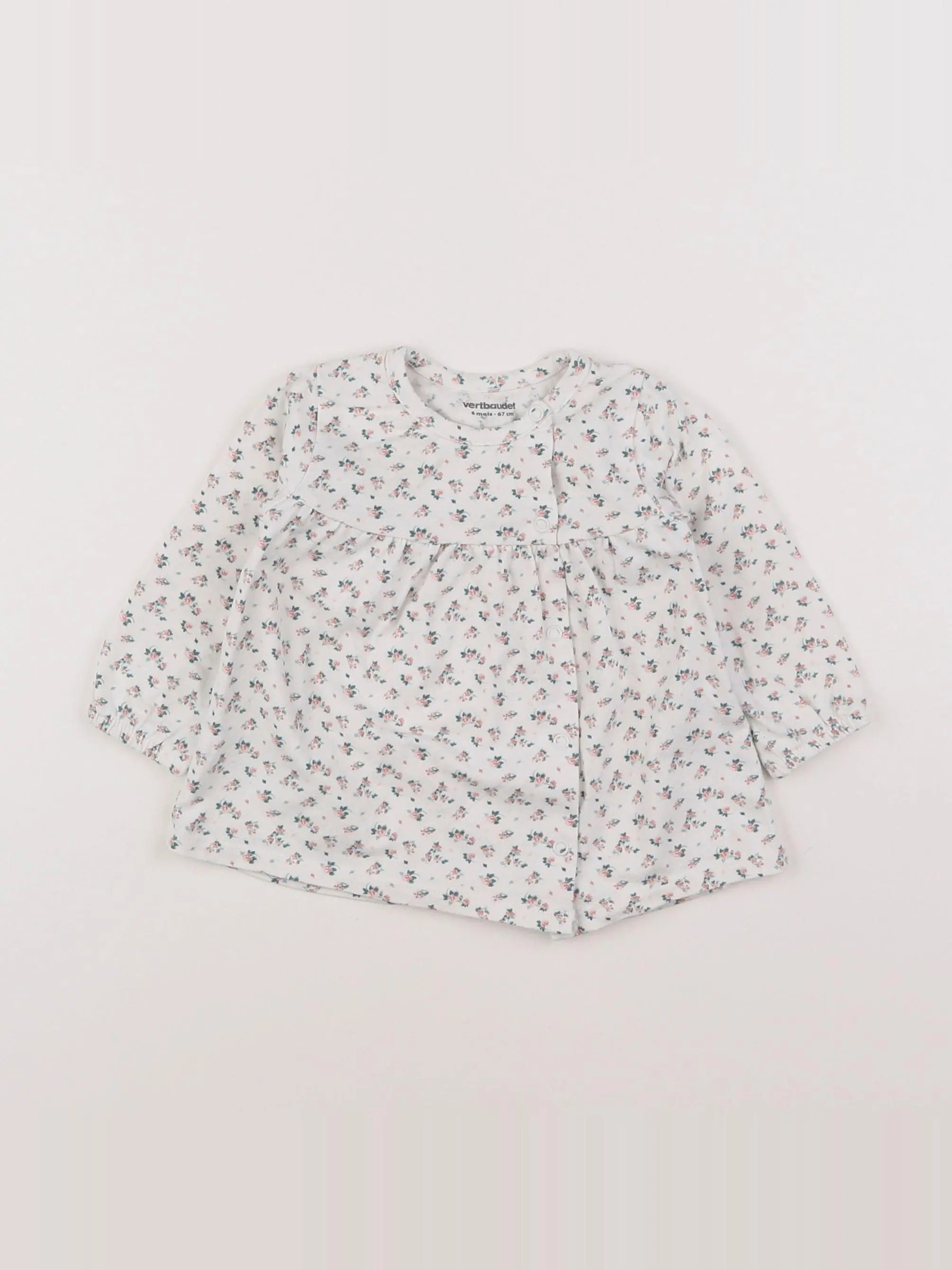 Vertbaudet - tee-shirt blanc - 6 mois