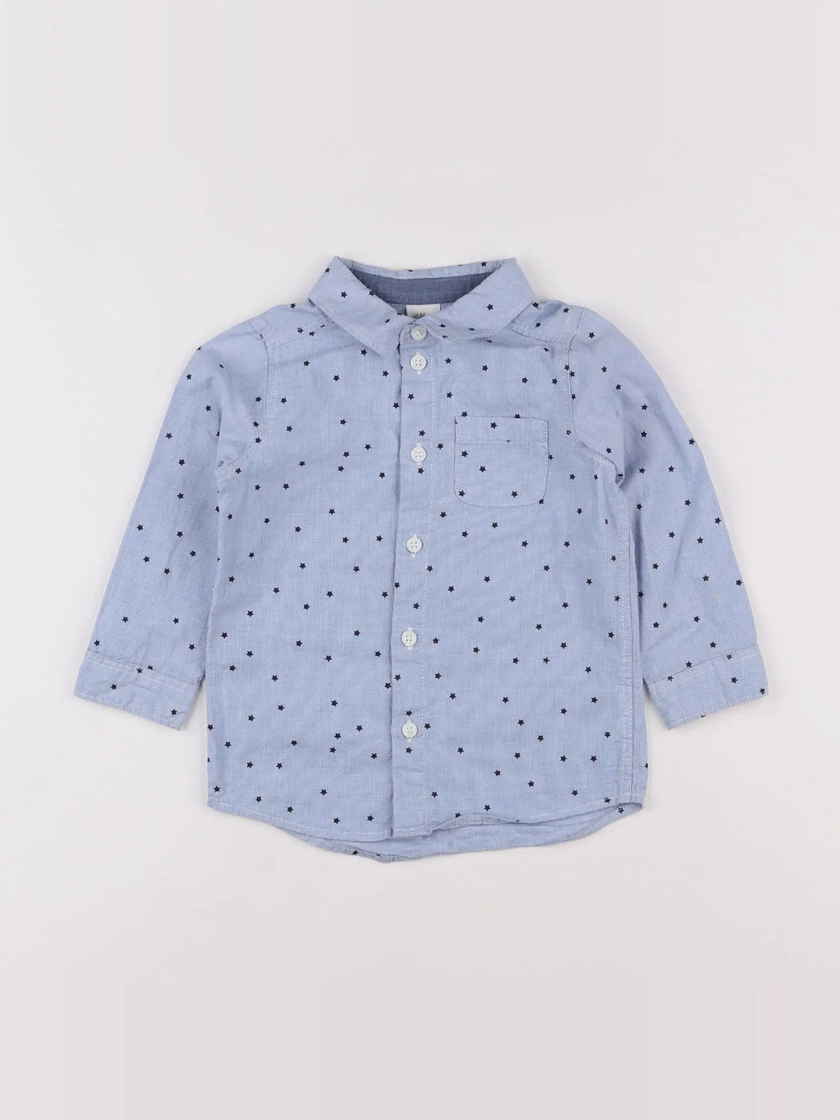 H&M - chemise bleu - 12/18 mois