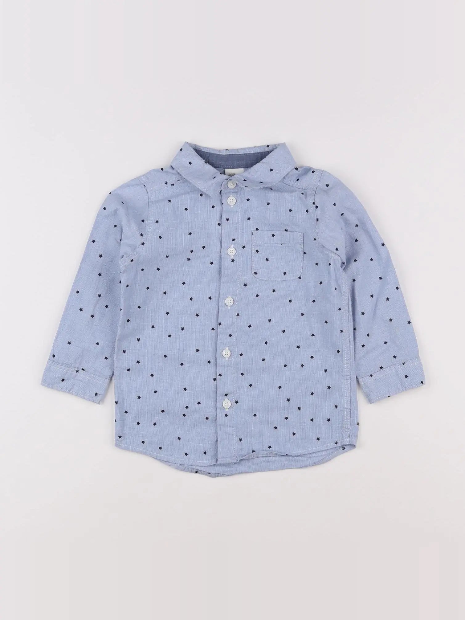 H&M - chemise bleu - 12/18 mois