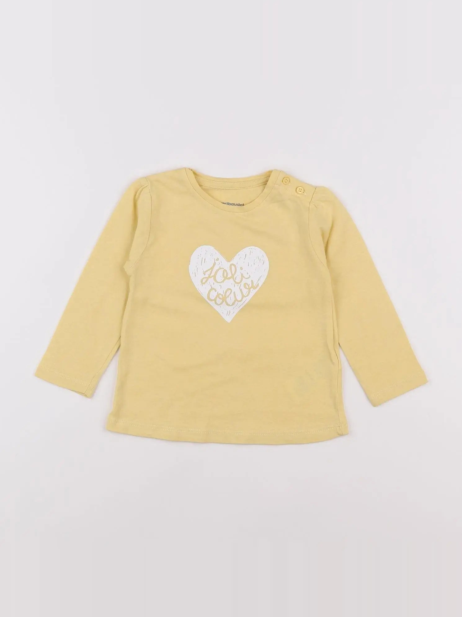 Vertbaudet - tee-shirt jaune - 12 mois