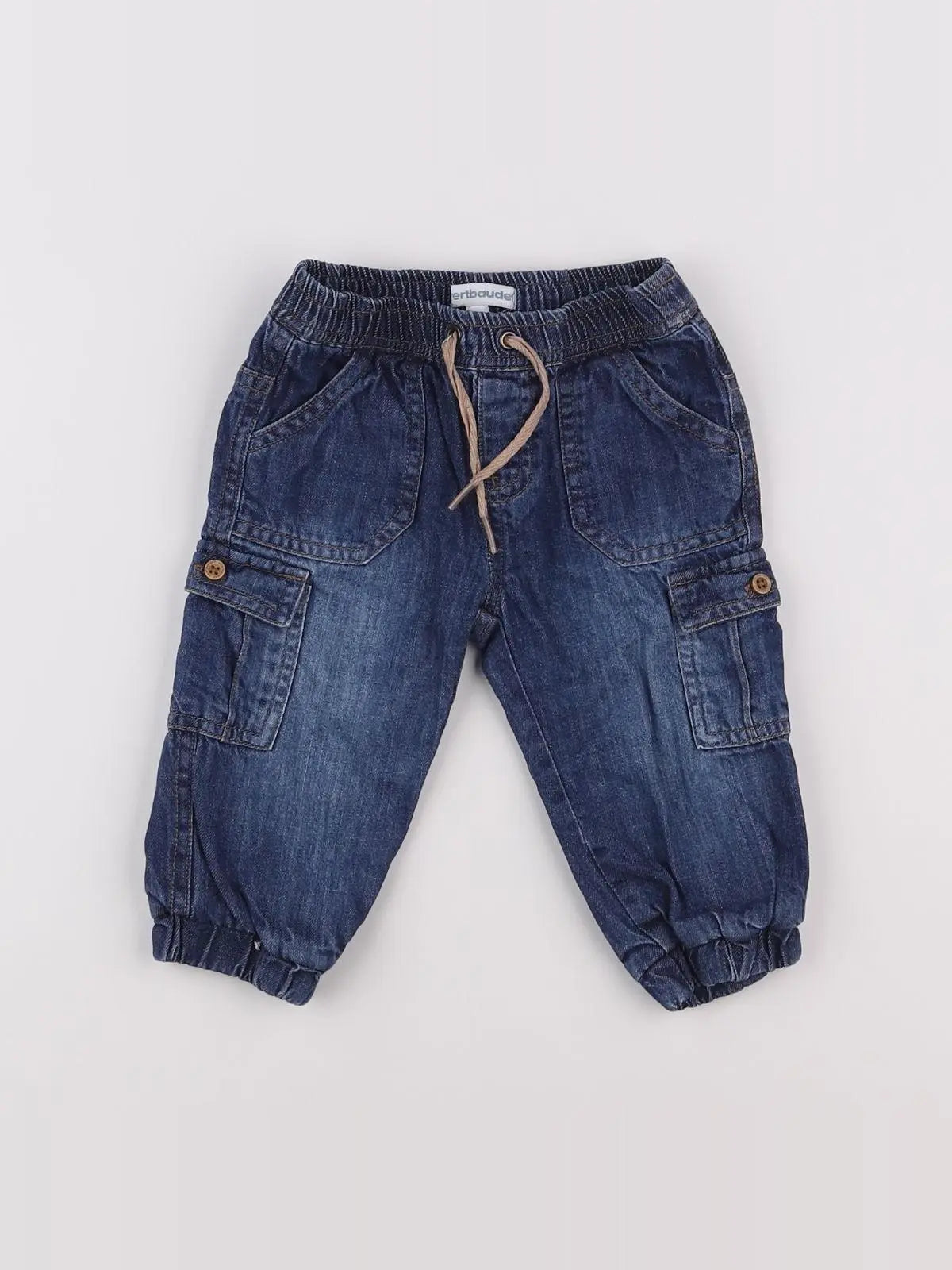 Vertbaudet - jean doublé bleu - 9 mois
