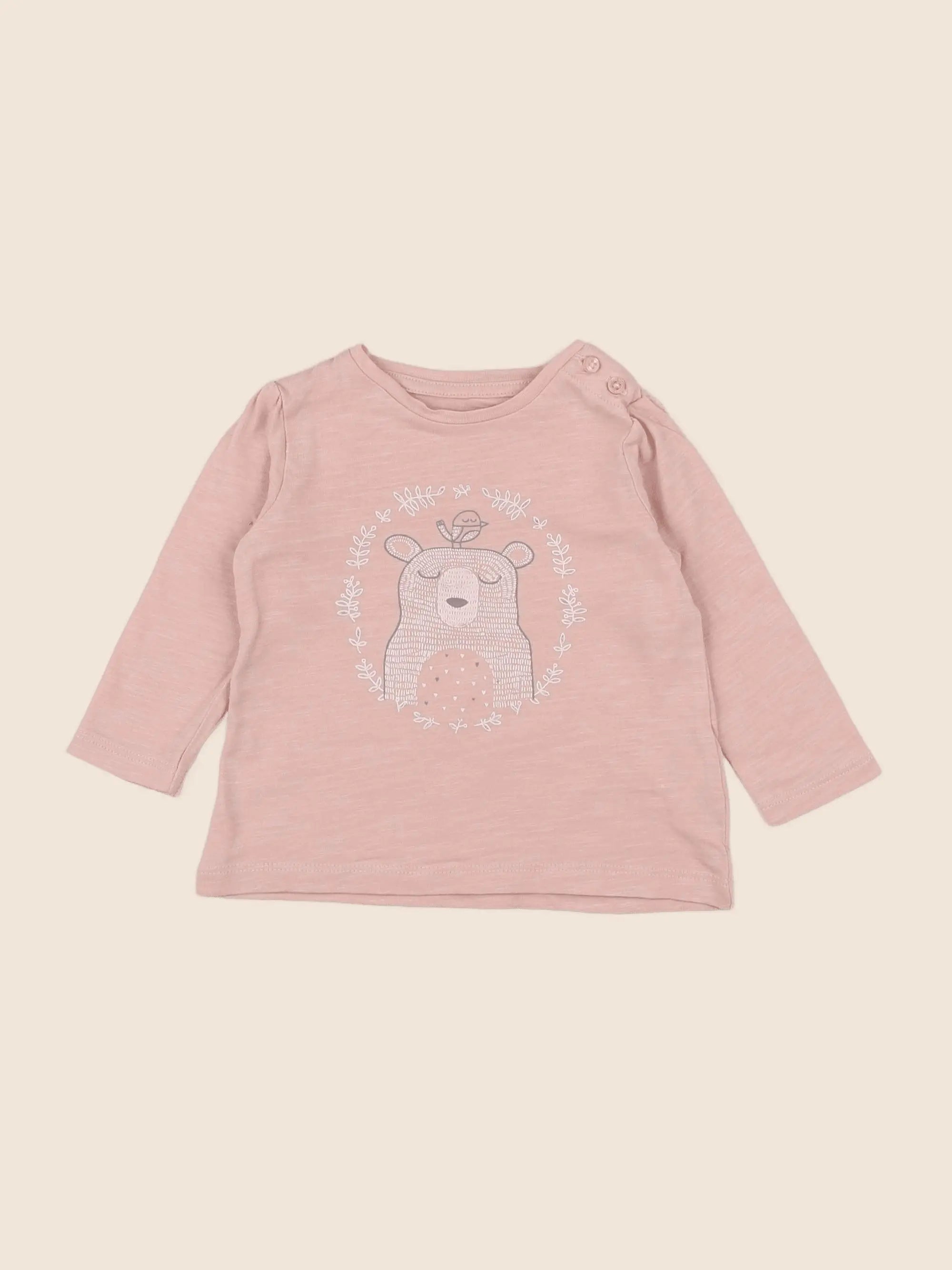 Vertbaudet - tee-shirt rose - 6 mois