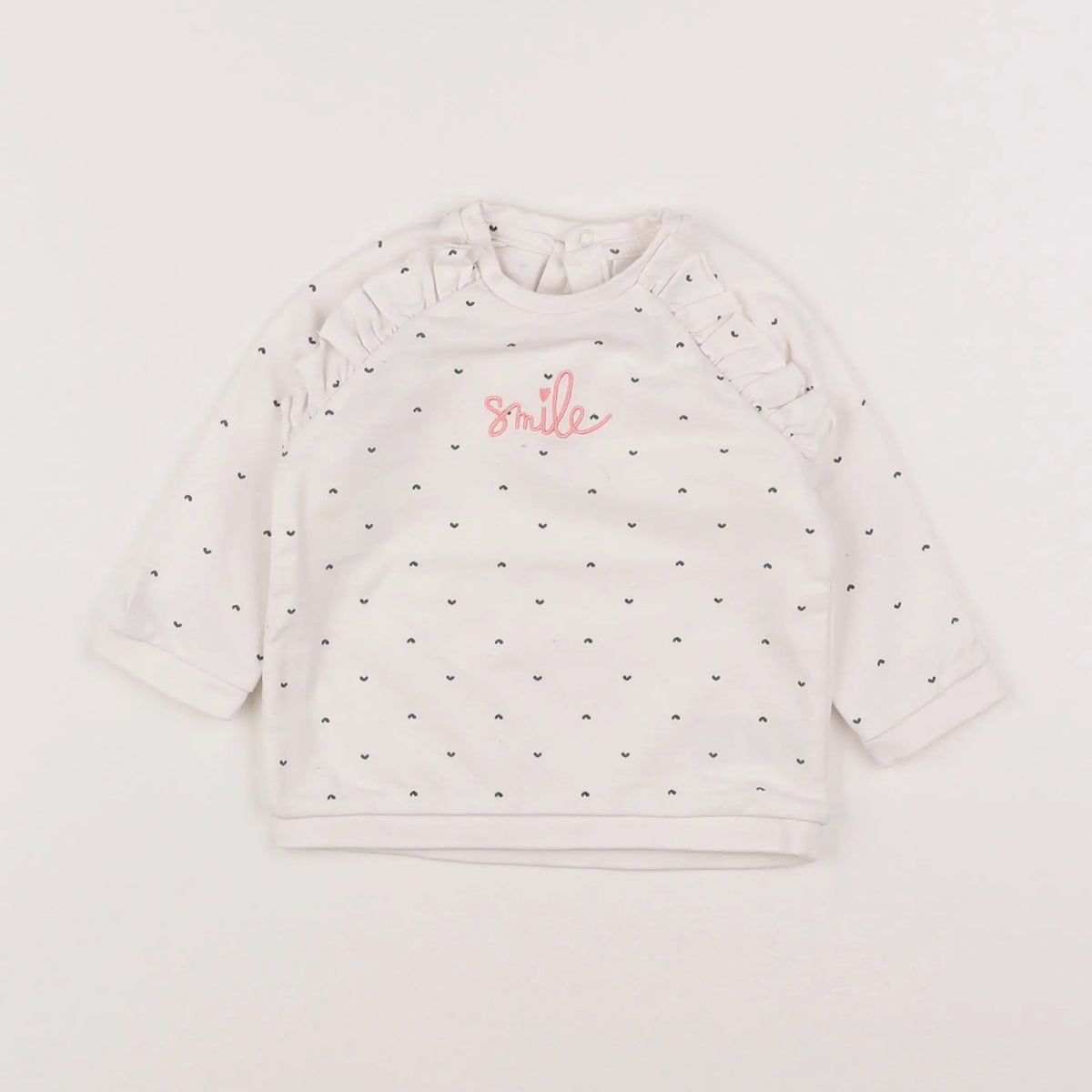 Vertbaudet - sweat blanc - 12 mois