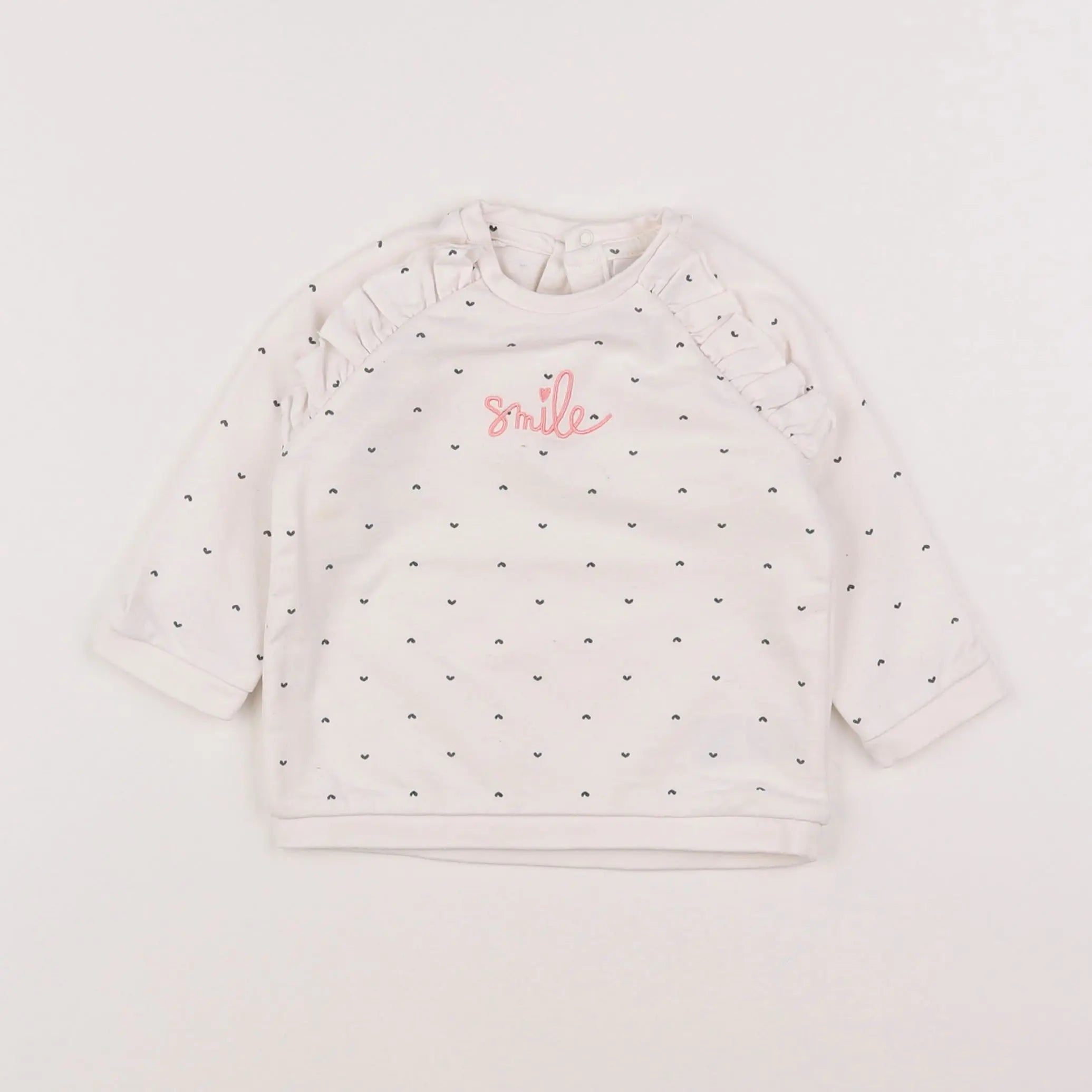 Vertbaudet - sweat blanc - 12 mois