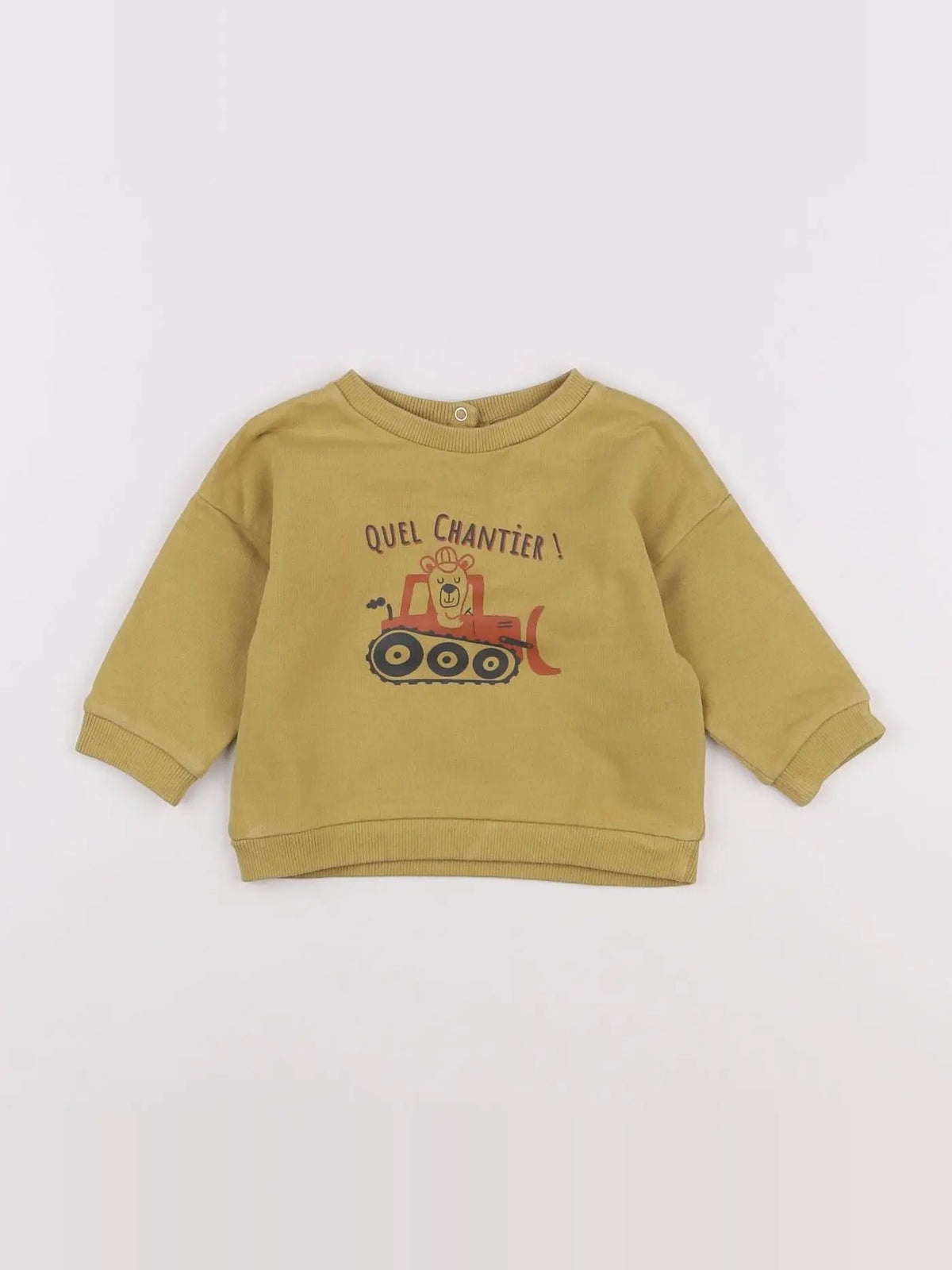 Vertbaudet - sweat jaune - 6 mois