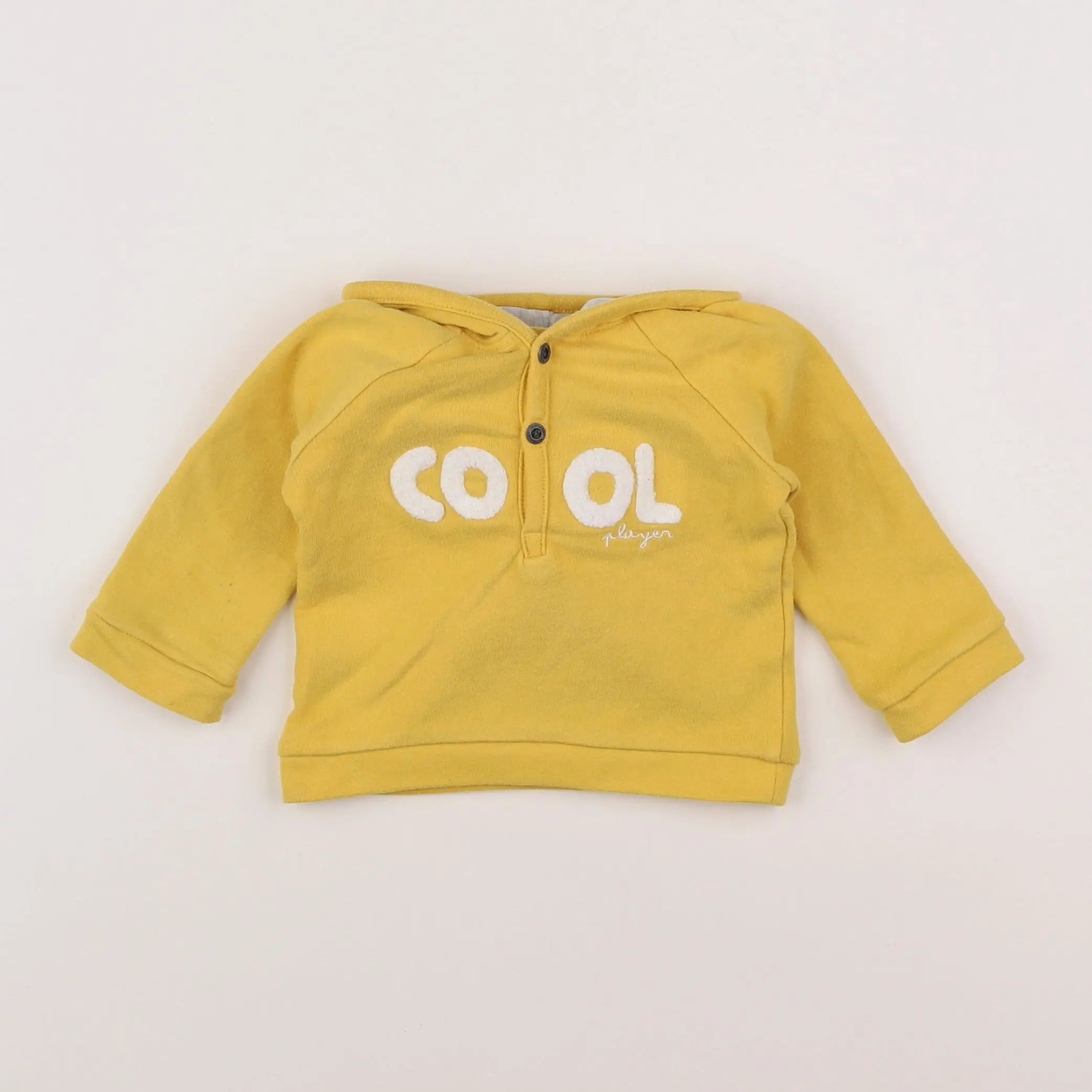 Vertbaudet - sweat jaune - 6 mois