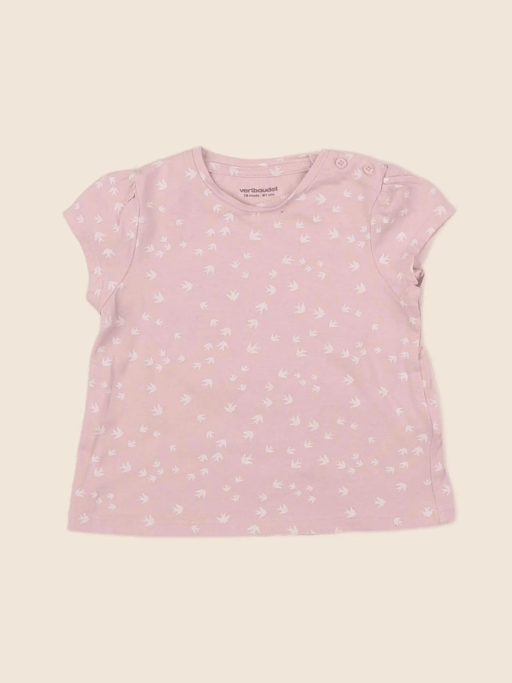 Vertbaudet - tee-shirt rose - 18 mois