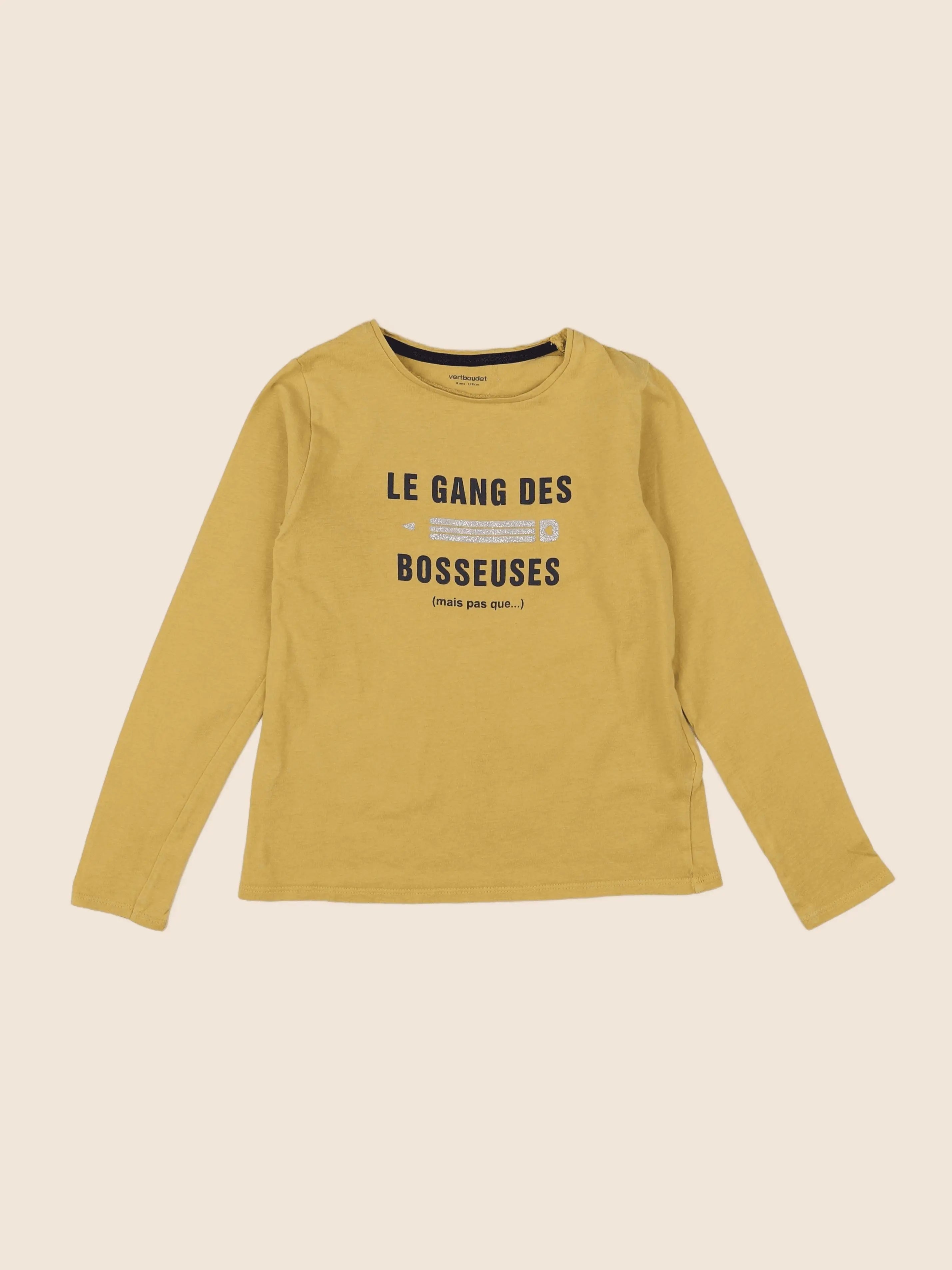Vertbaudet - tee-shirt jaune - 8 ans