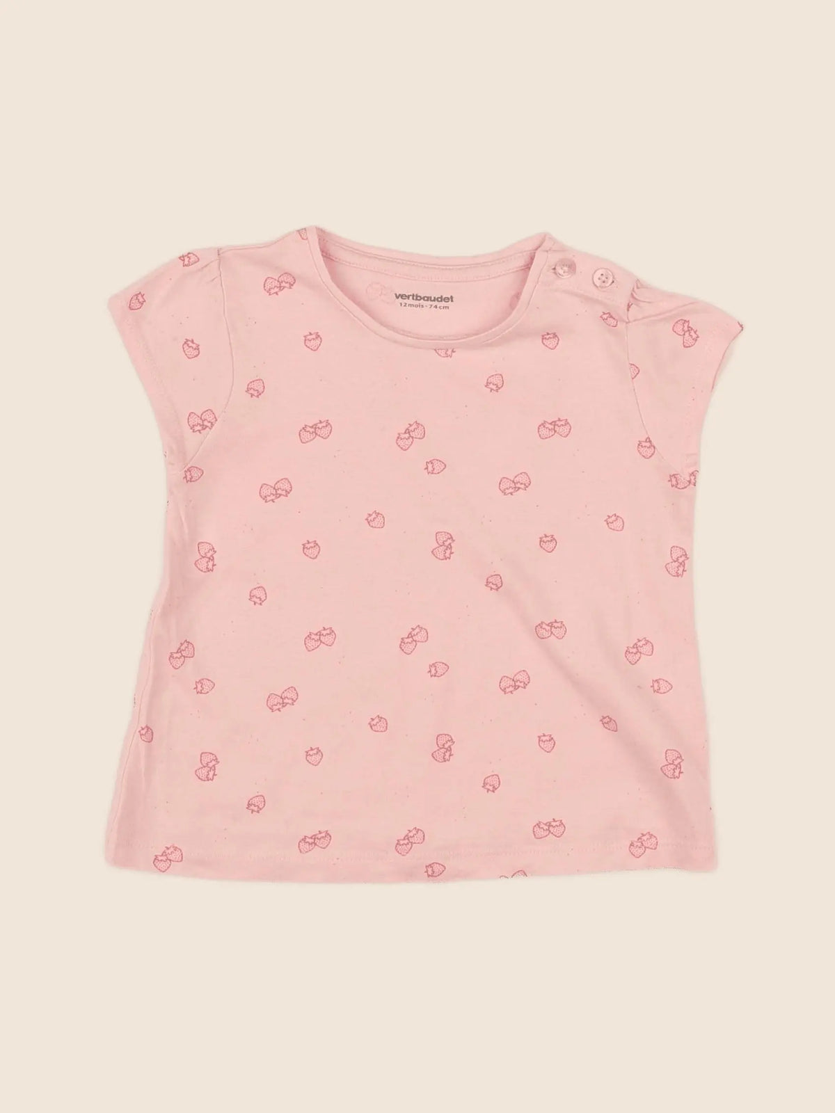Vertbaudet - tee-shirt rose - 12 mois