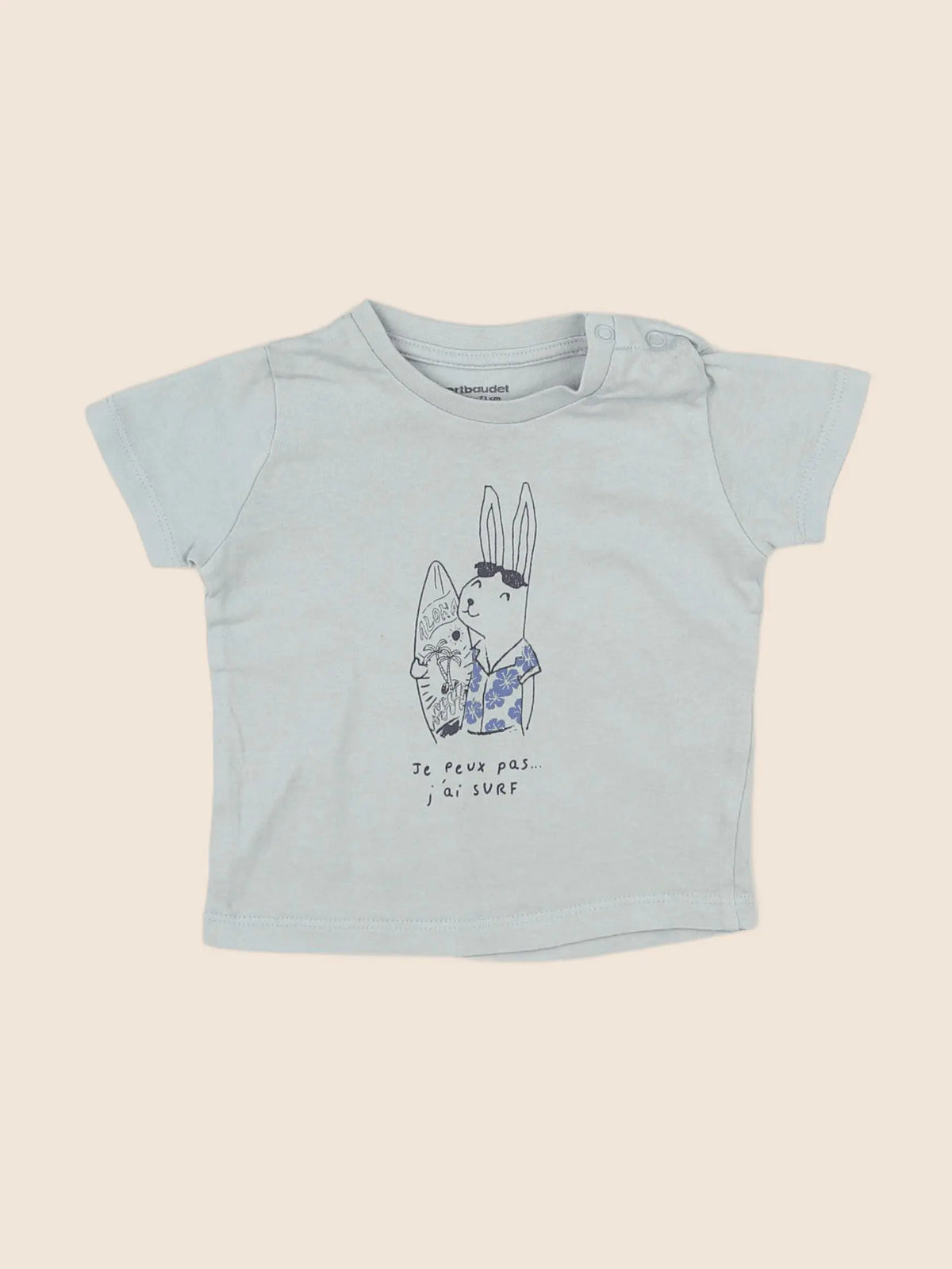 Vertbaudet - tee-shirt bleu - 9 mois