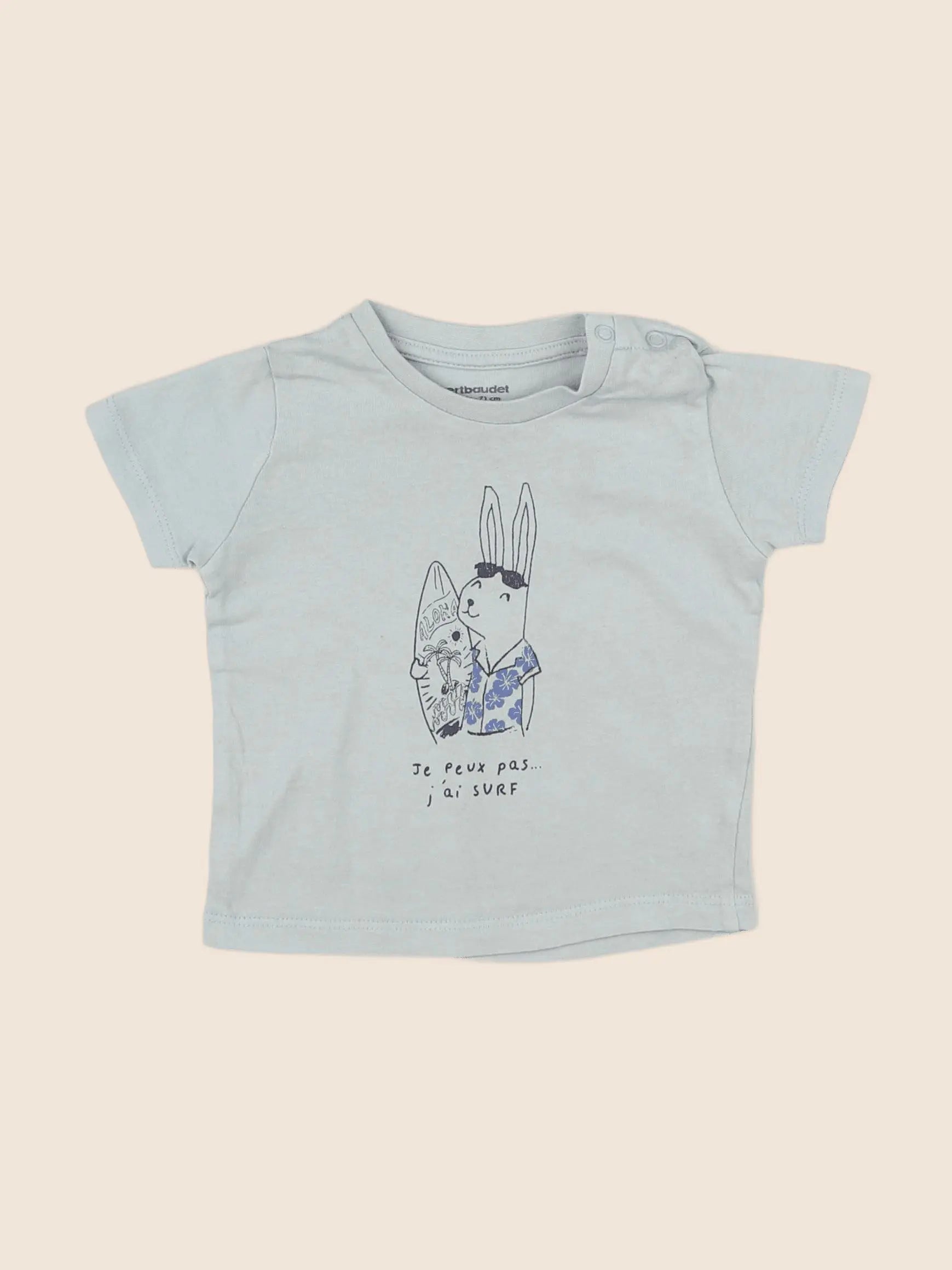 Vertbaudet - tee-shirt bleu - 9 mois