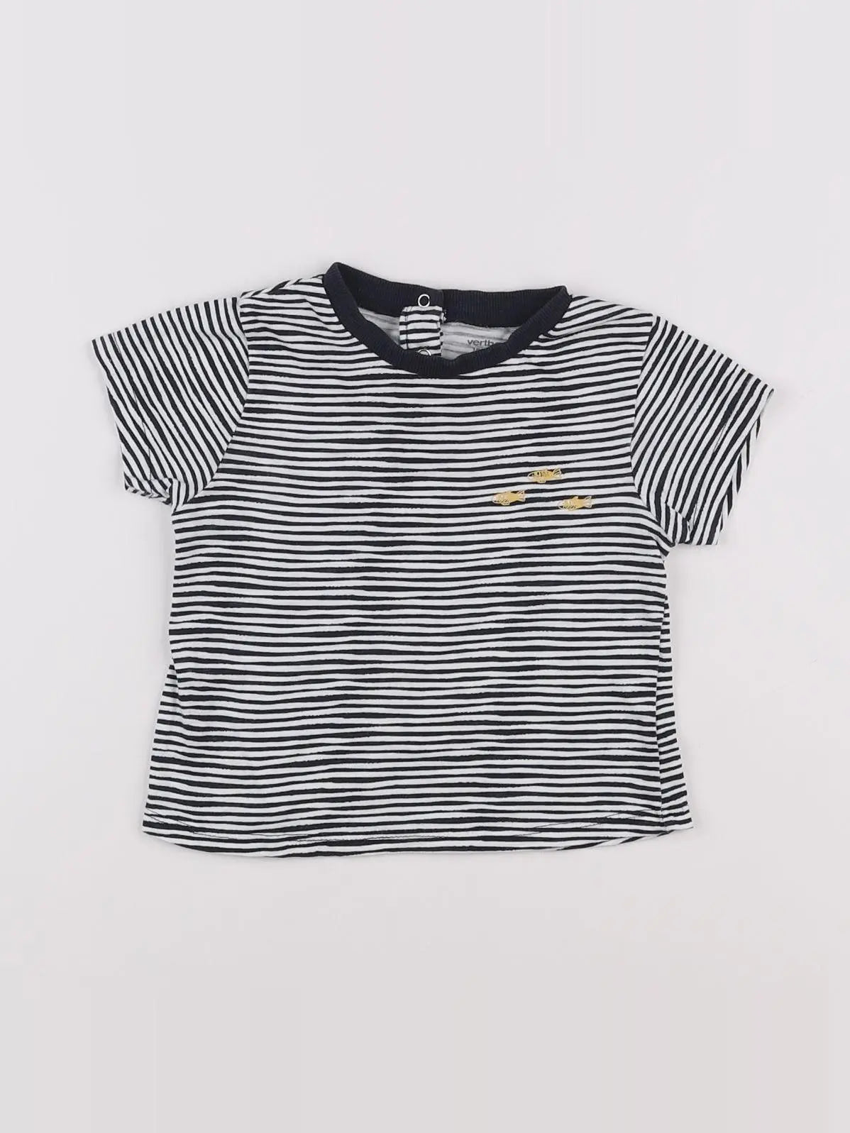 Vertbaudet - tee-shirt bleu, blanc - 18 mois
