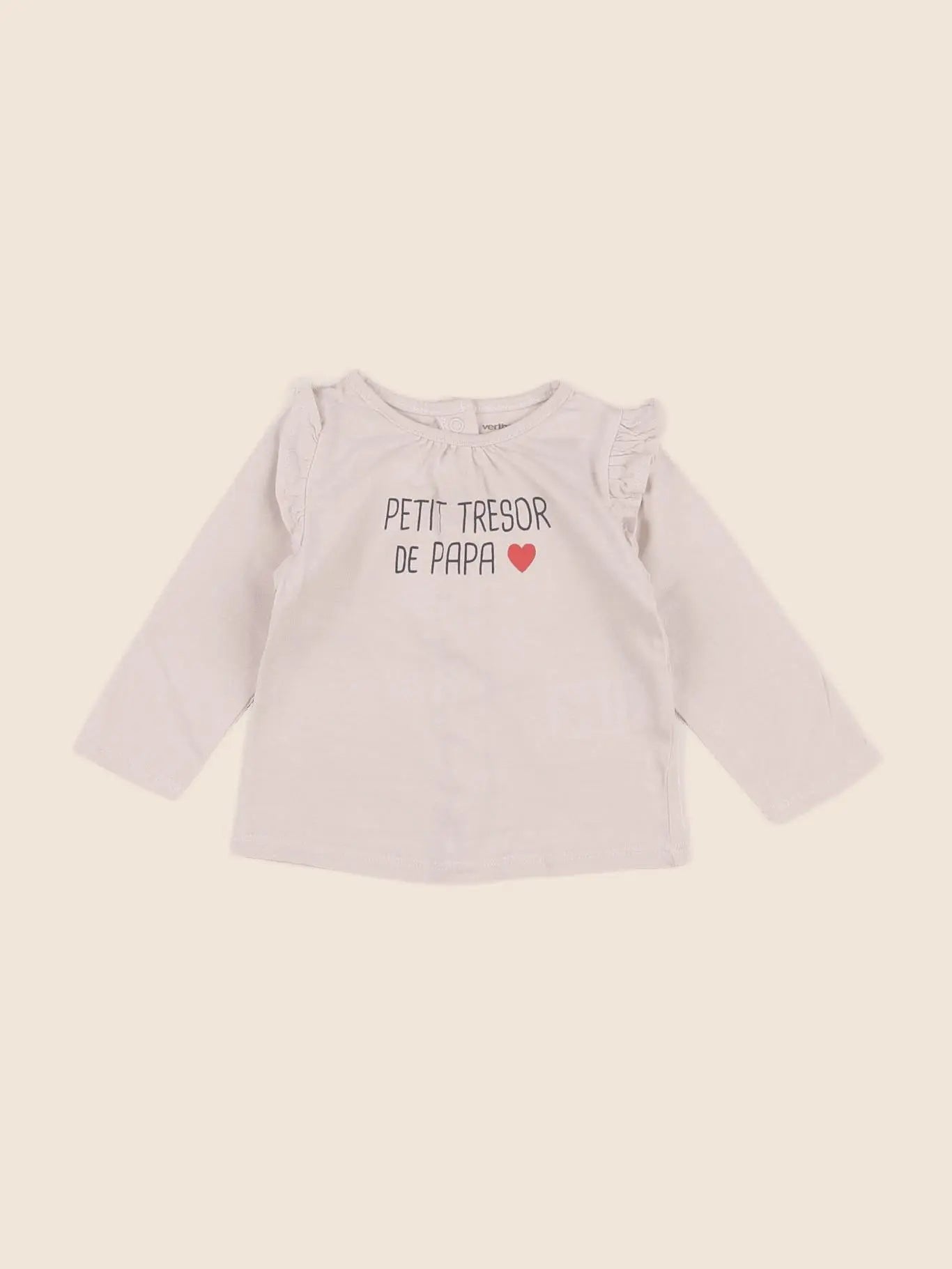 Vertbaudet - tee-shirt beige - 9 mois