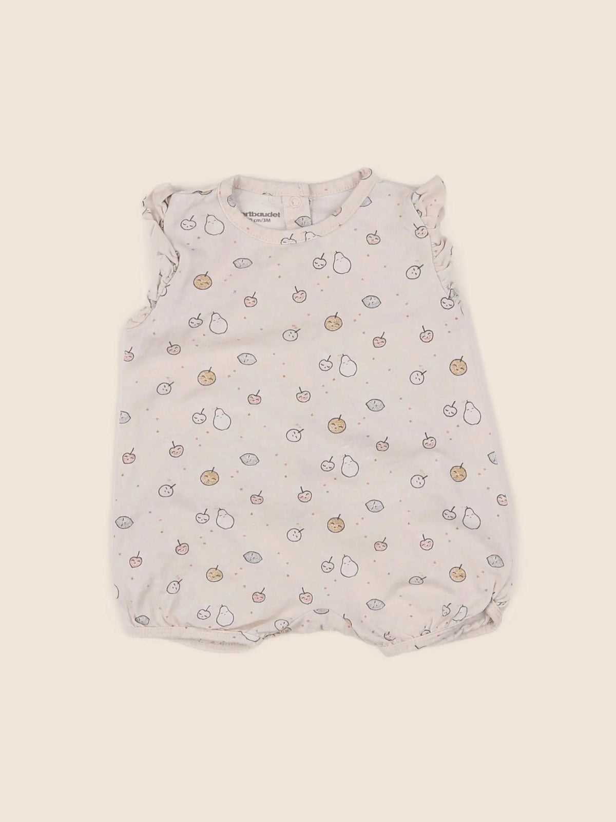 Vertbaudet - pyjama coton beige - 3 mois
