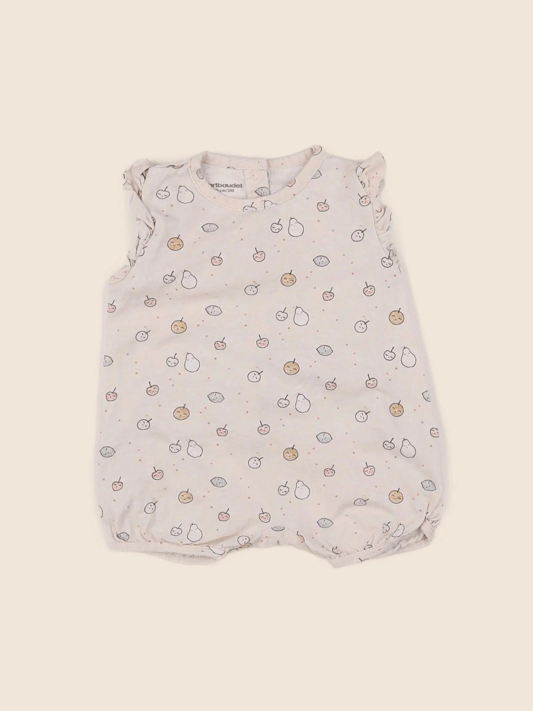 Vertbaudet - pyjama coton beige - 3 mois