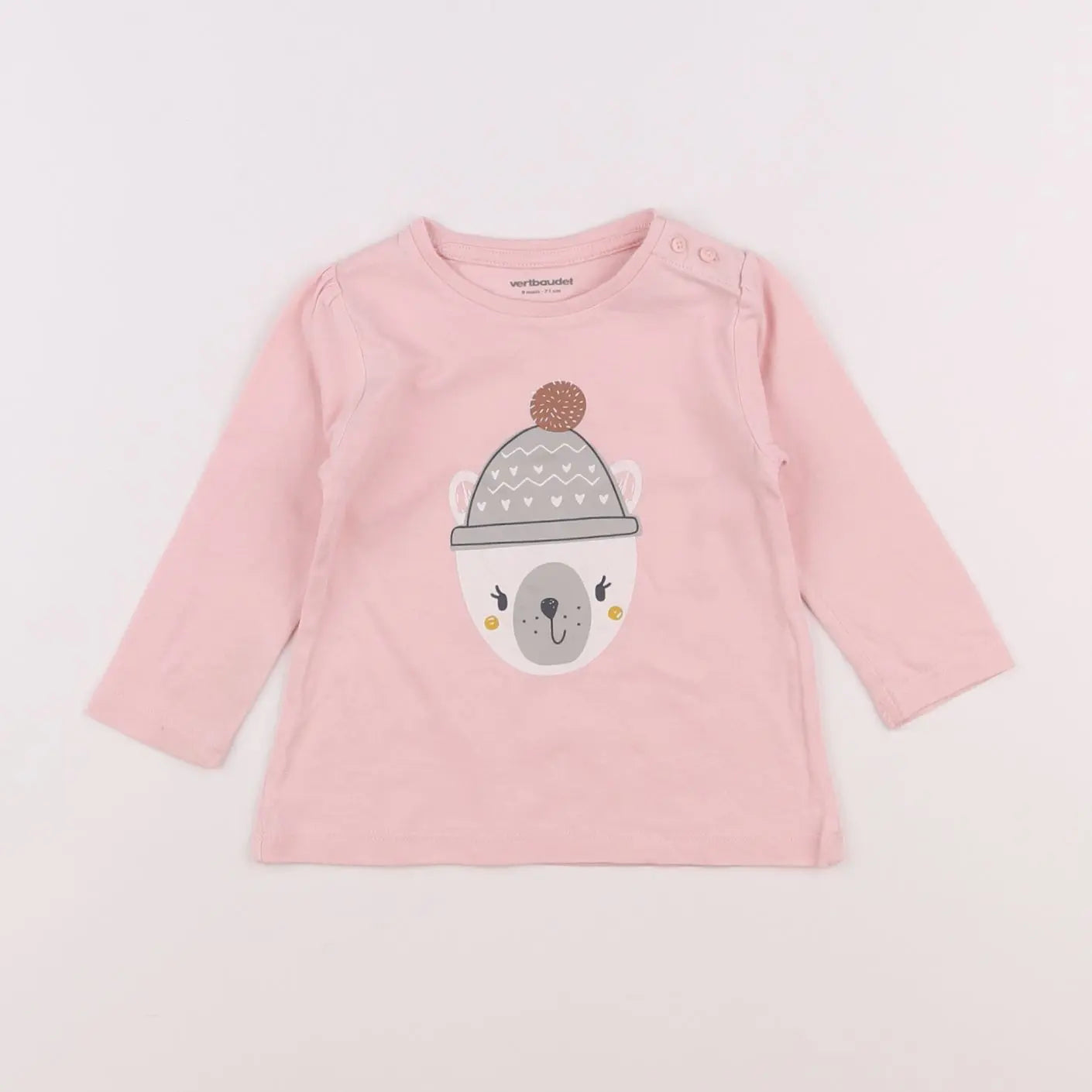 Vertbaudet - tee-shirt rose - 9 mois