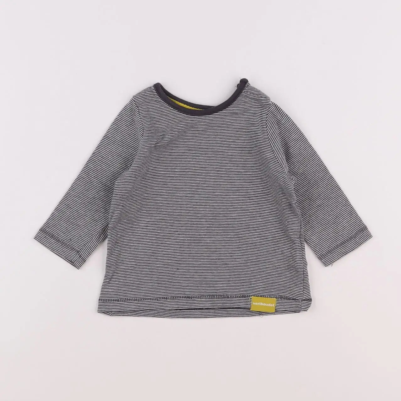 Vertbaudet - tee-shirt blanc, bleu - 6 mois