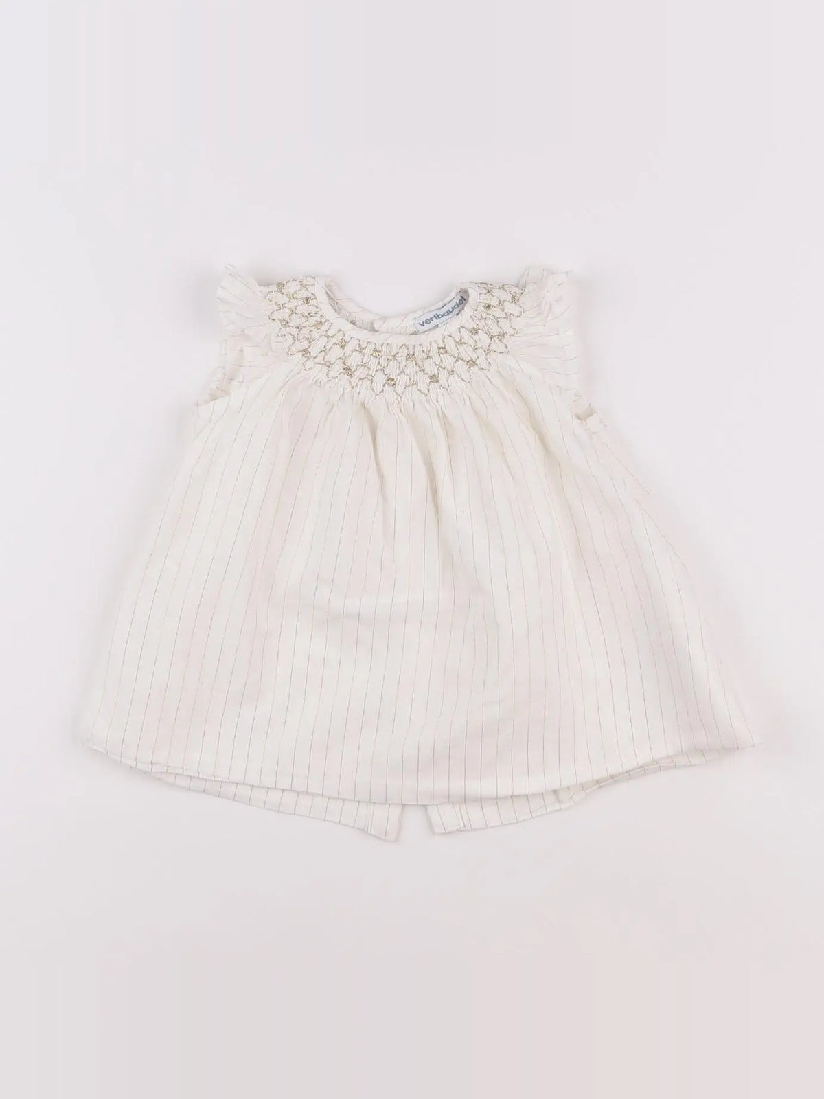 Vertbaudet - robe beige, or - 6 mois