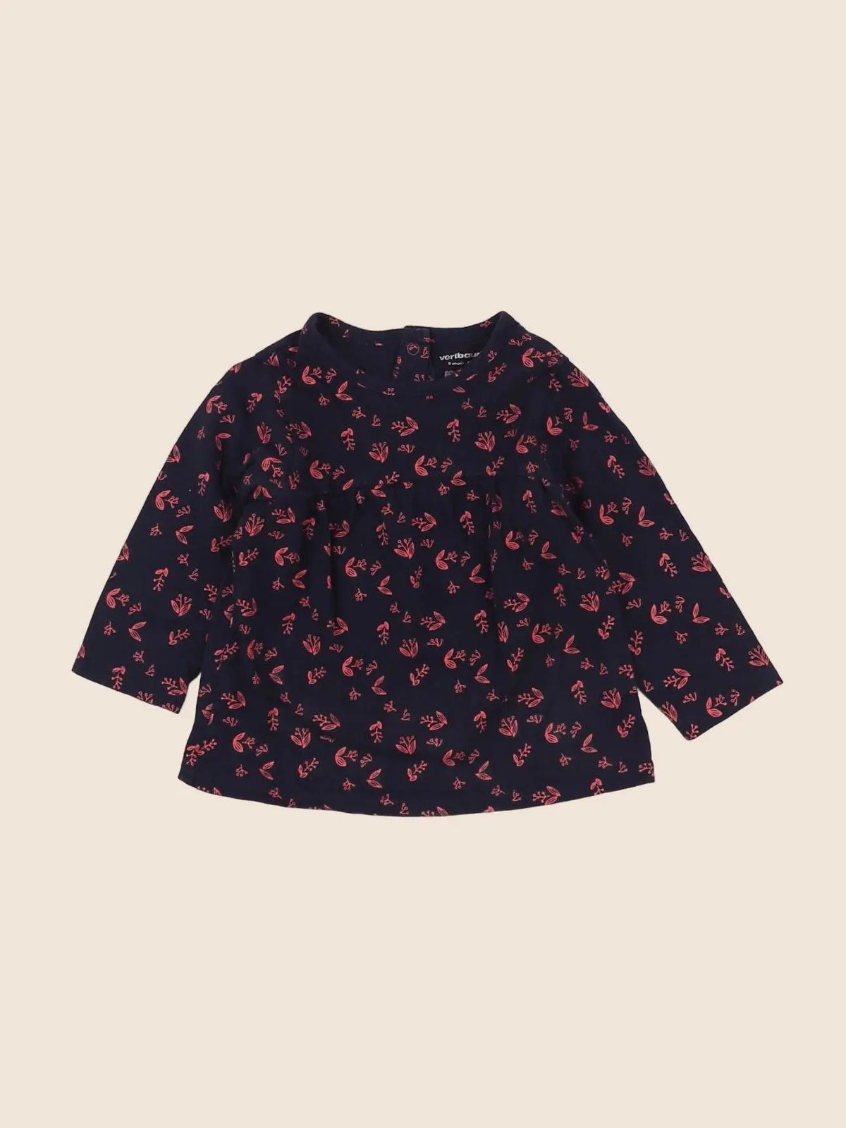 Vertbaudet - tee-shirt bleu, rouge - 6 mois