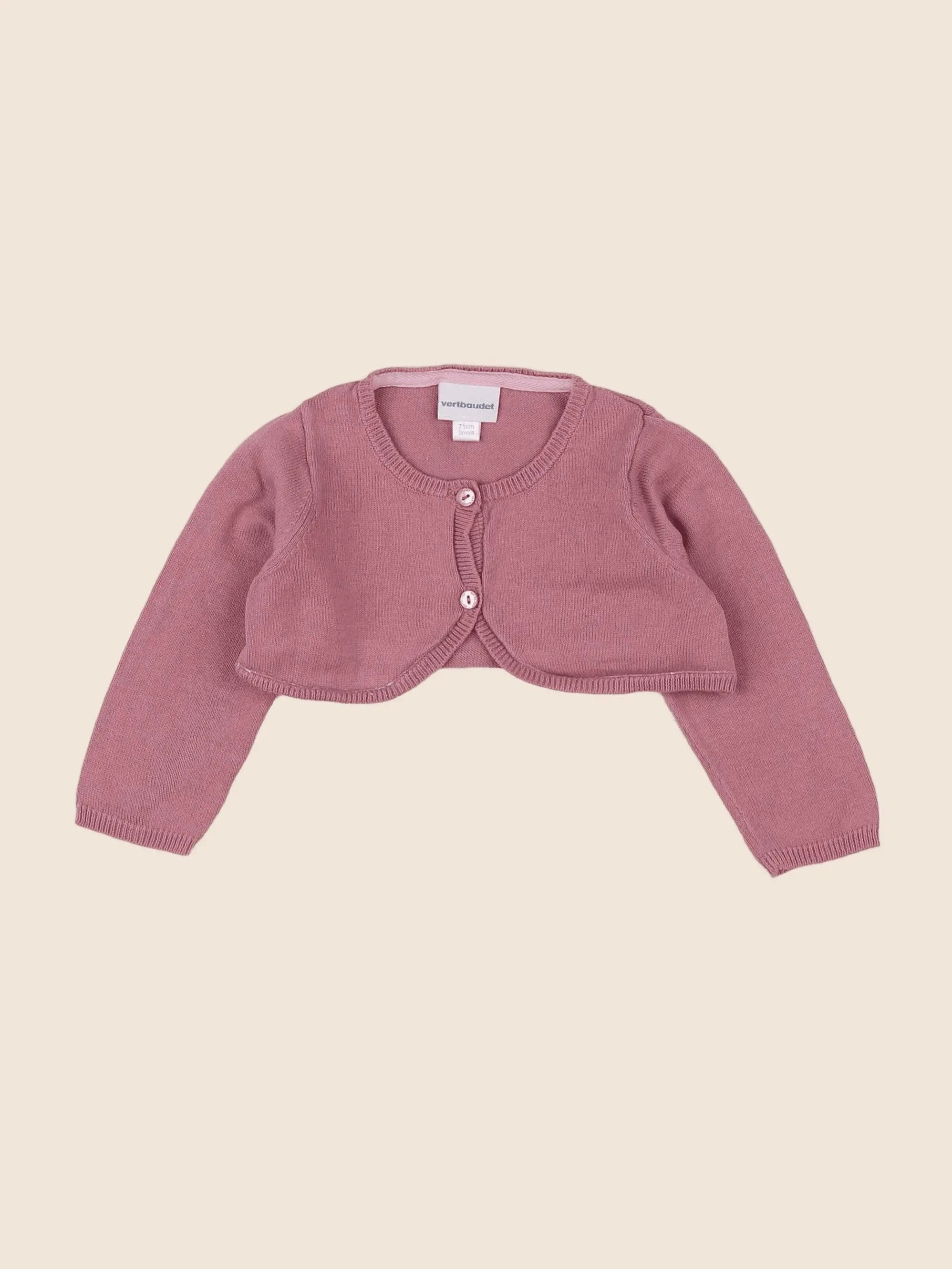Vertbaudet - gilet violet - 9 mois