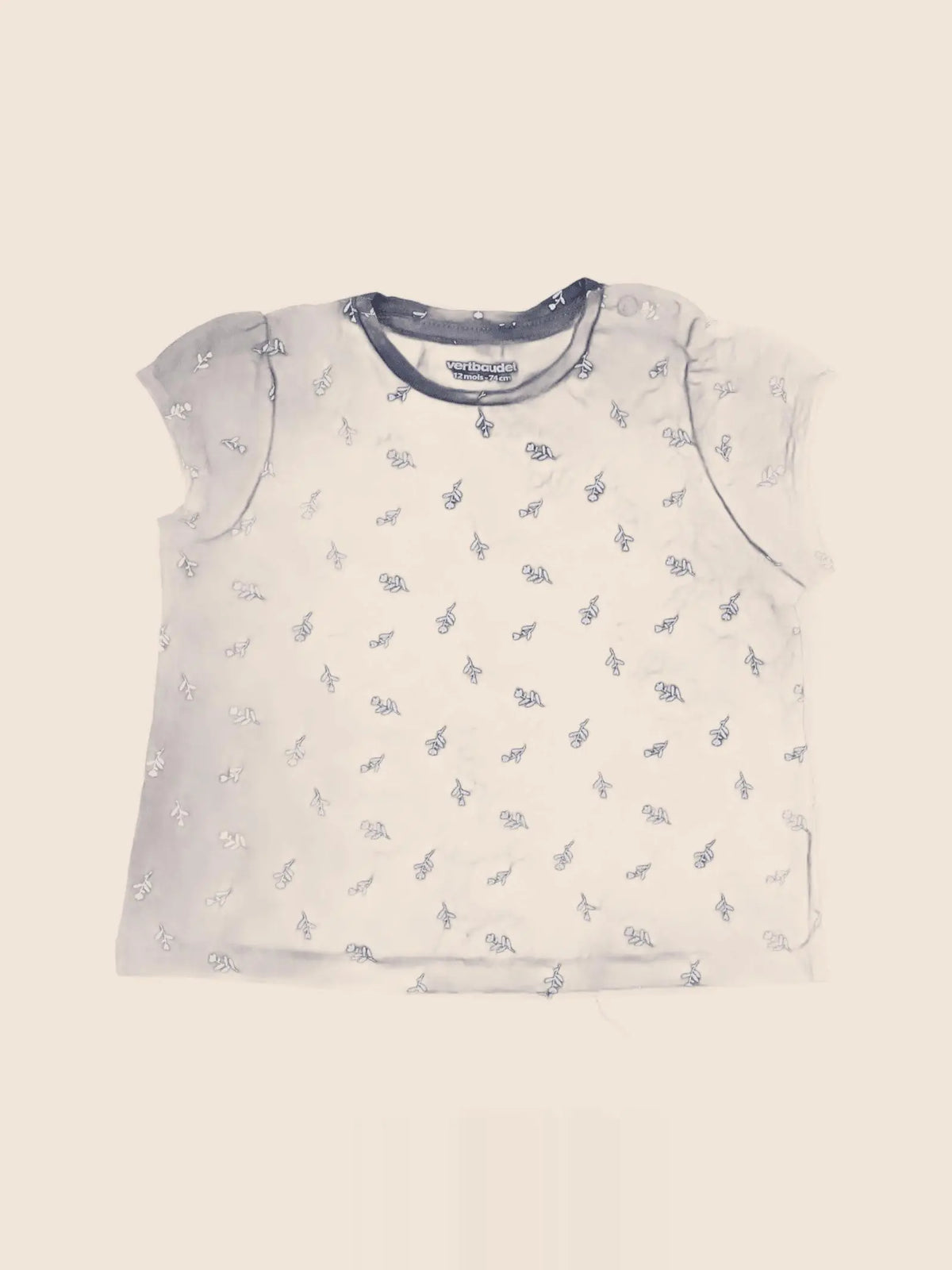 Vertbaudet - tee-shirt bleu - 12 mois