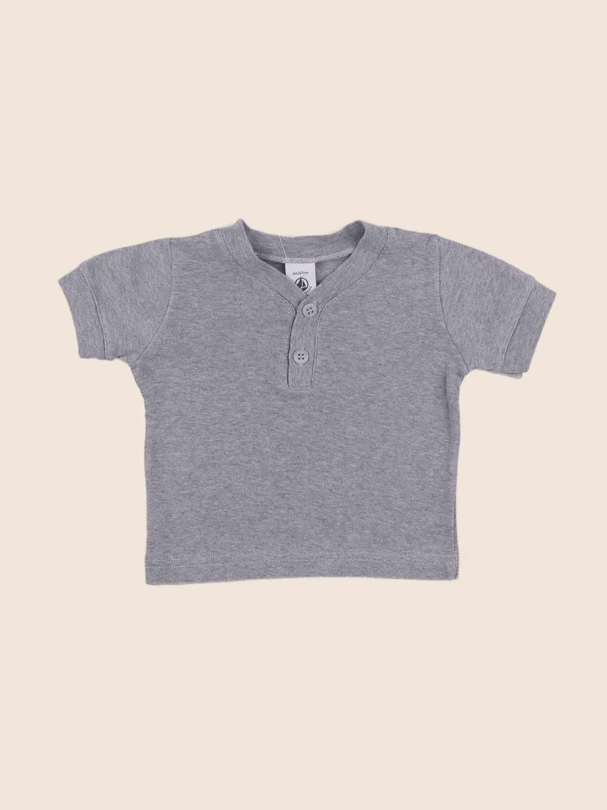 Petit Bateau - tee-shirt gris - 6 mois