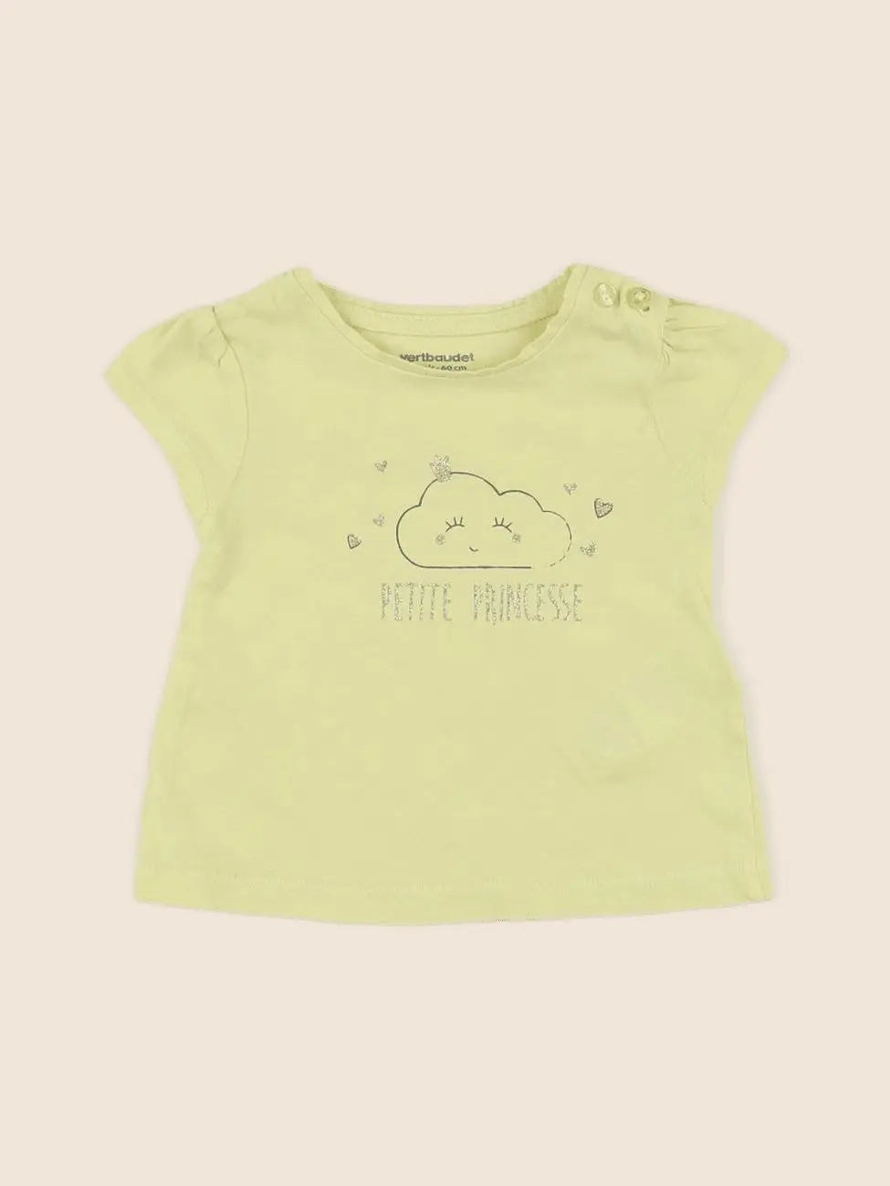 Vertbaudet - tee-shirt jaune - 3 mois