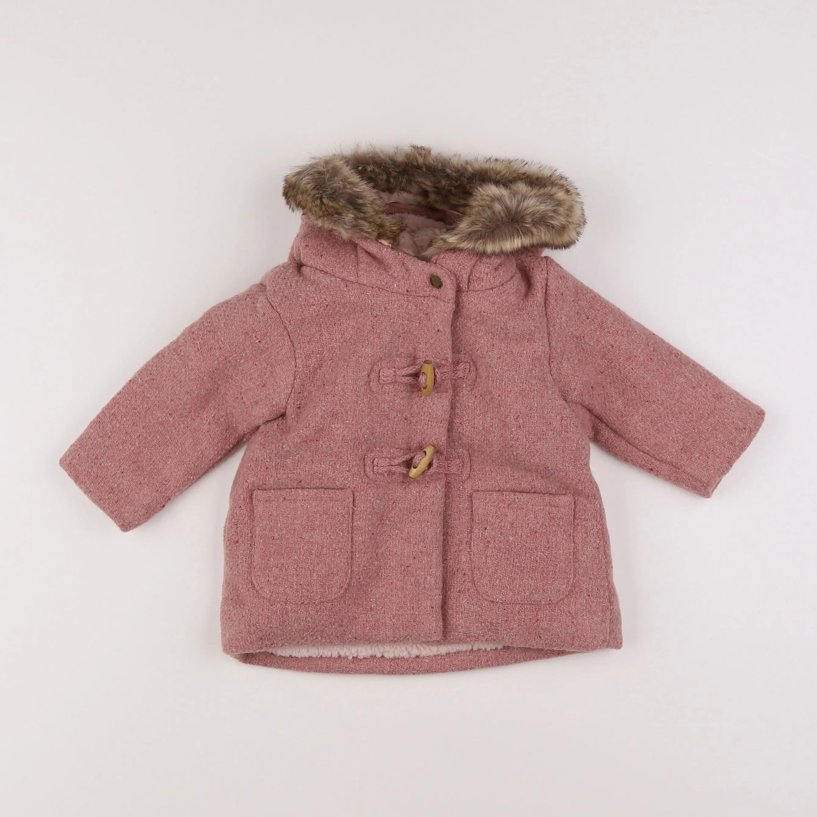 Vertbaudet - manteau rose - 6 mois