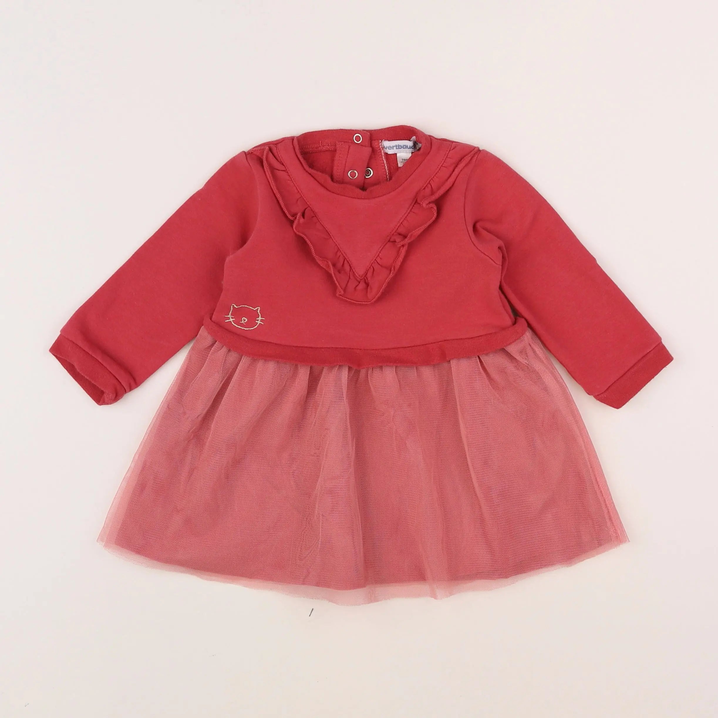Vertbaudet - robe rose - 12 mois