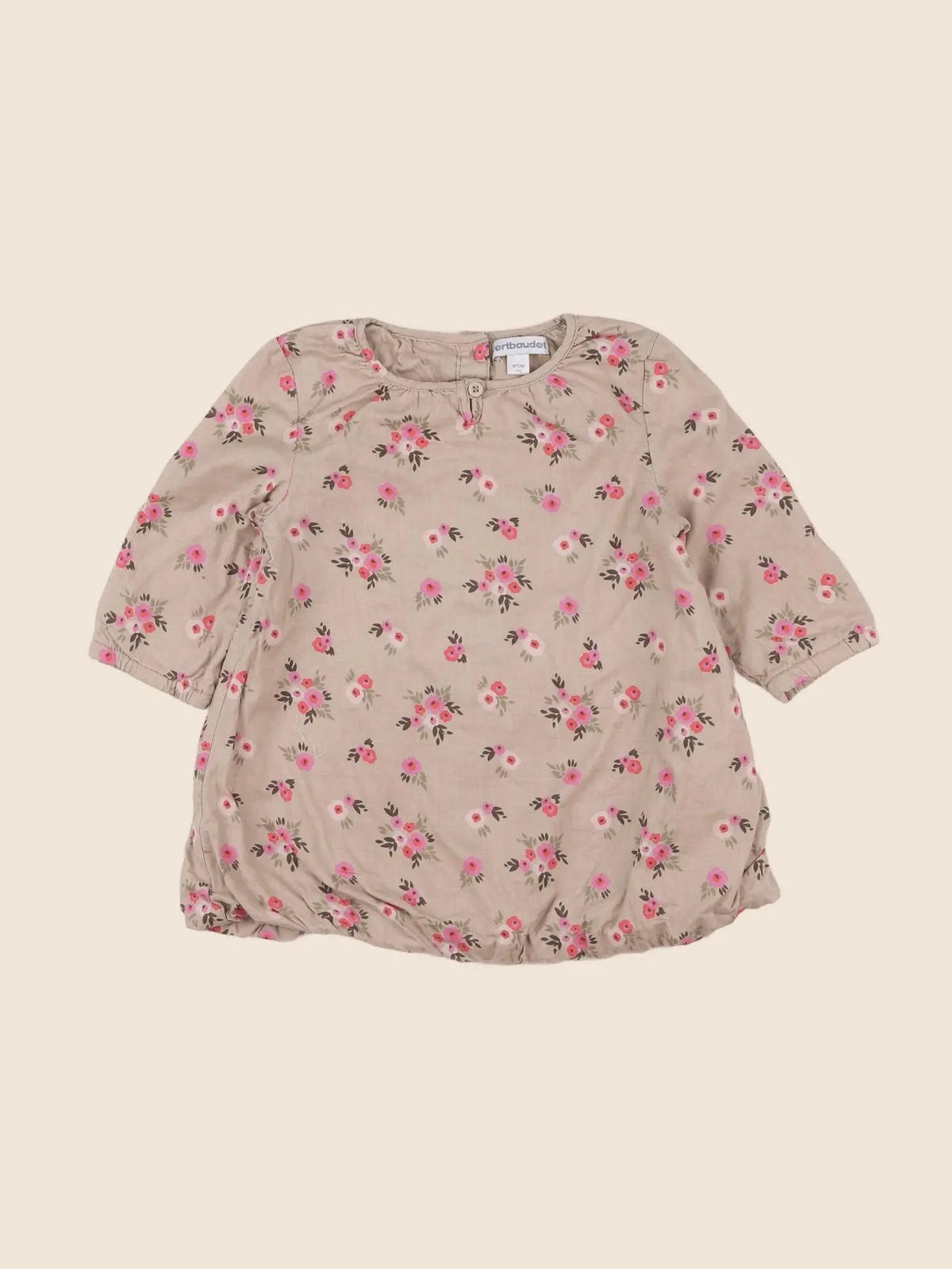Vertbaudet - robe beige - 6 mois