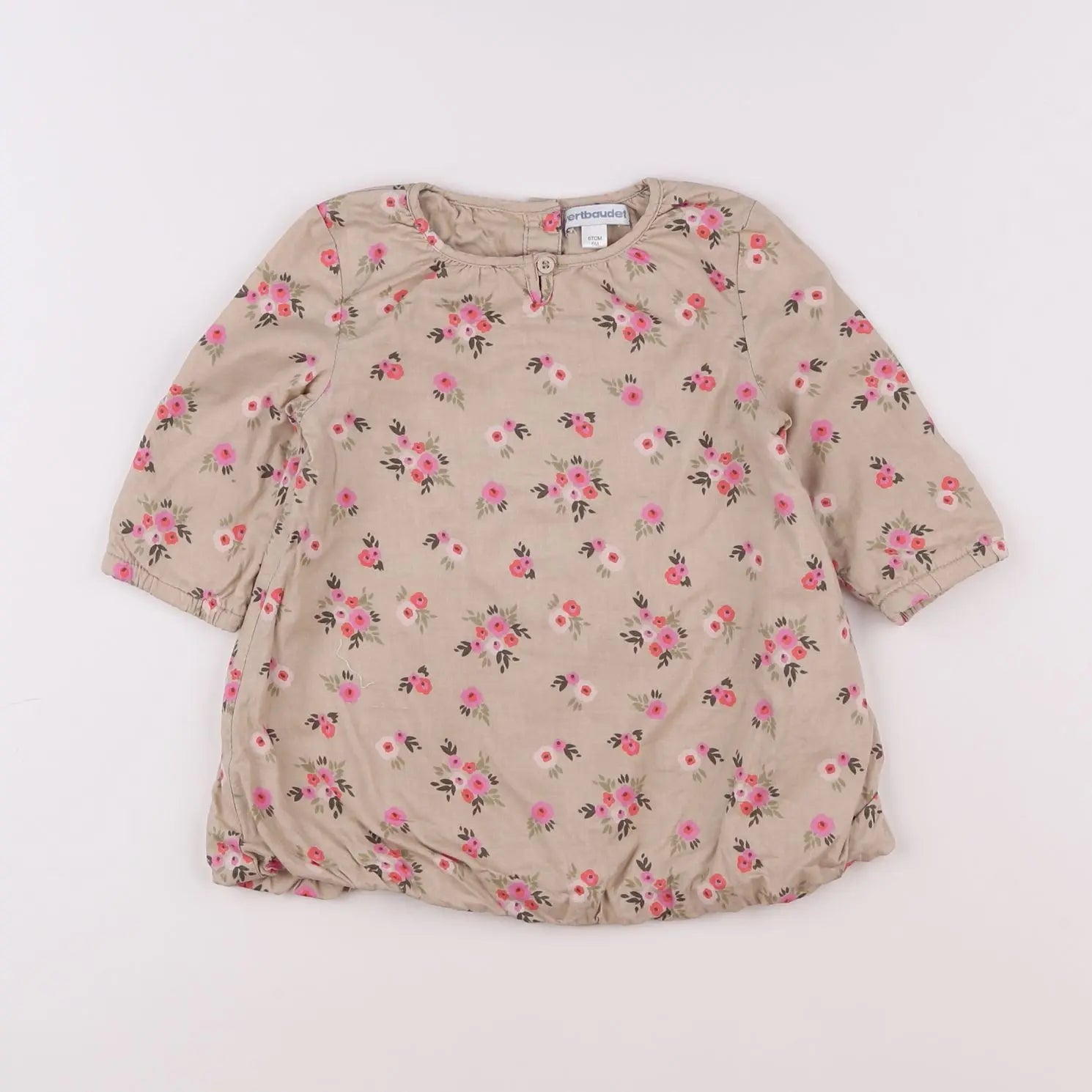 Vertbaudet - robe beige - 6 mois