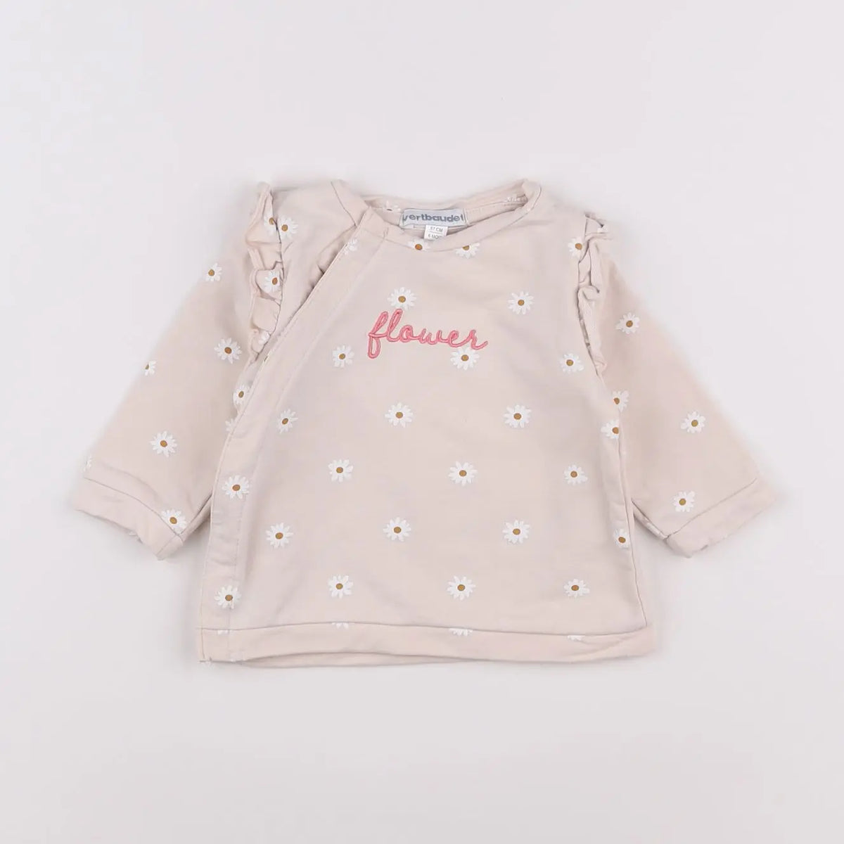 Vertbaudet - sweat rose - 6 mois