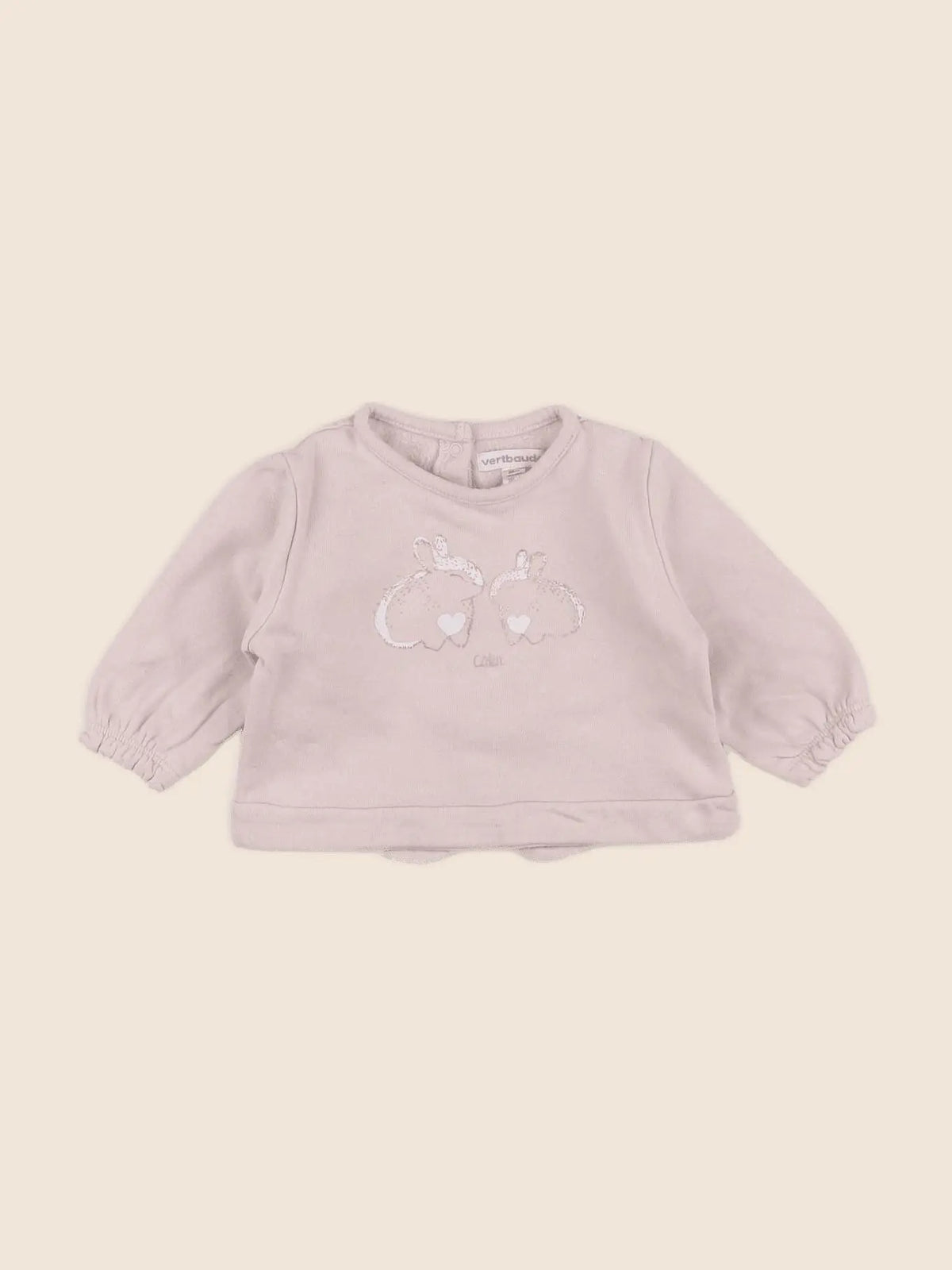 Vertbaudet - sweat rose - 3 mois