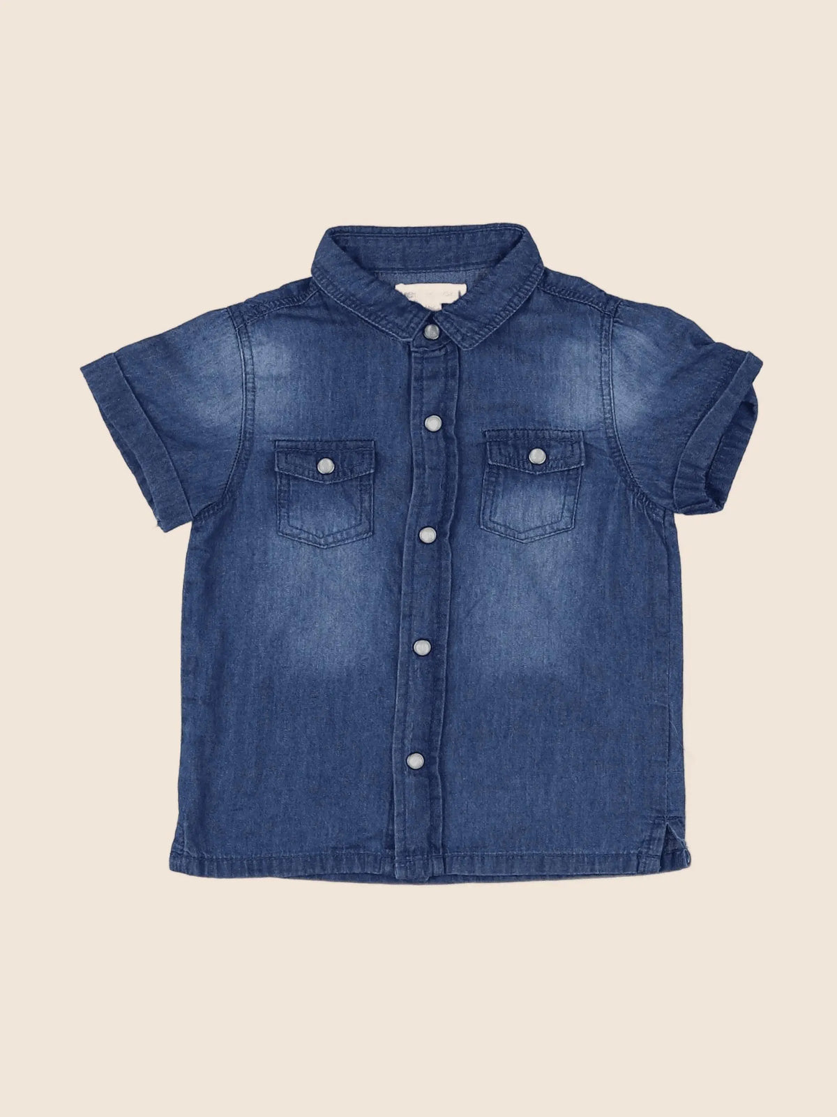 Vertbaudet - chemise bleu - 12 mois