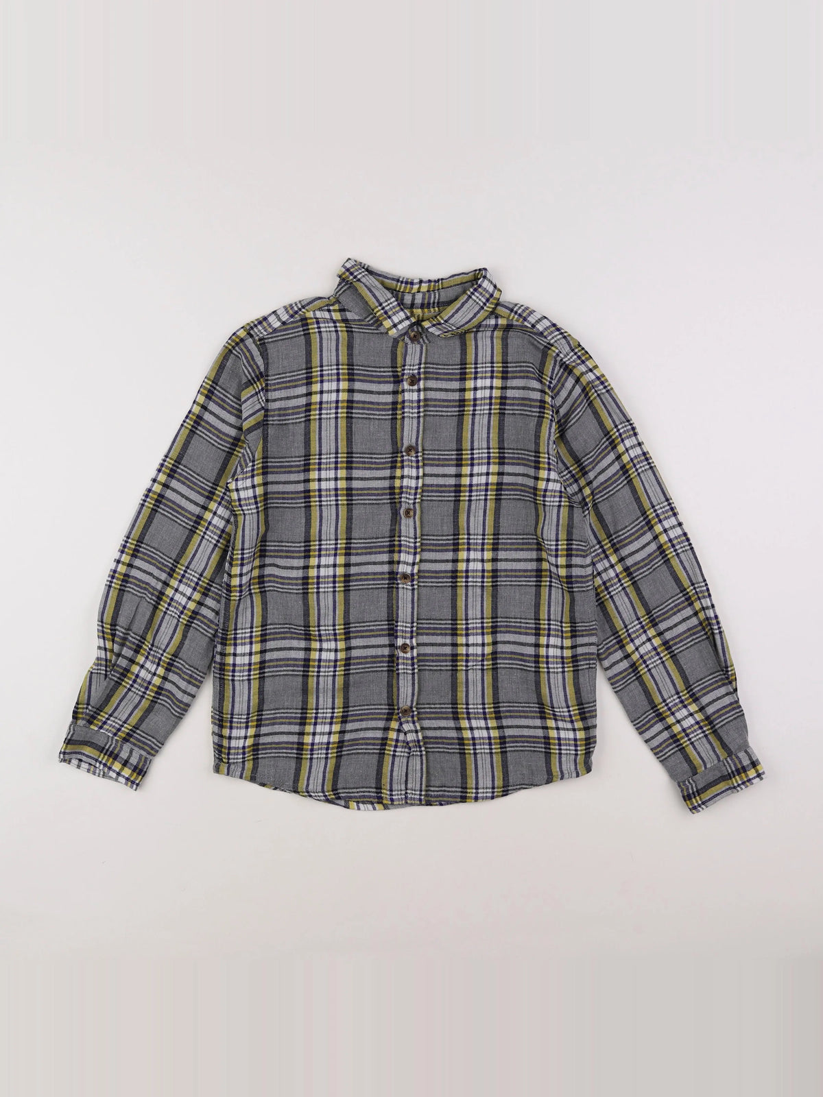 Little Cigogne - chemise gris, jaune - 8 ans