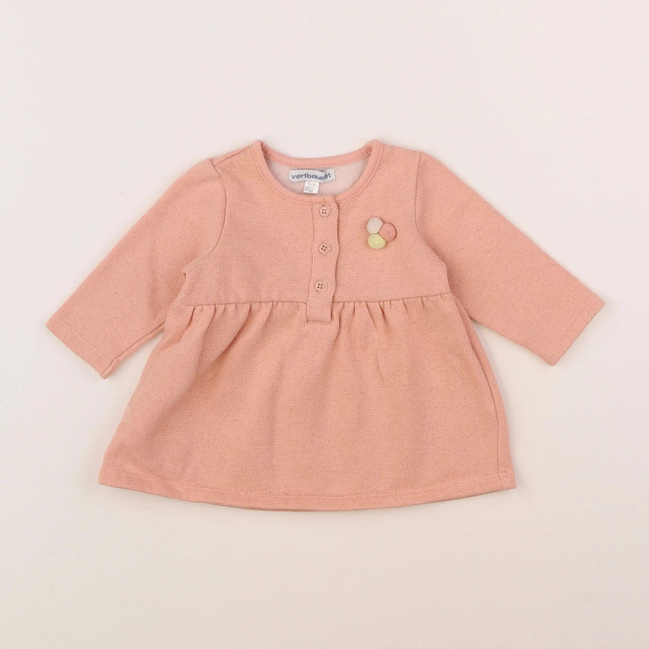 Vertbaudet - robe rose - 3 mois