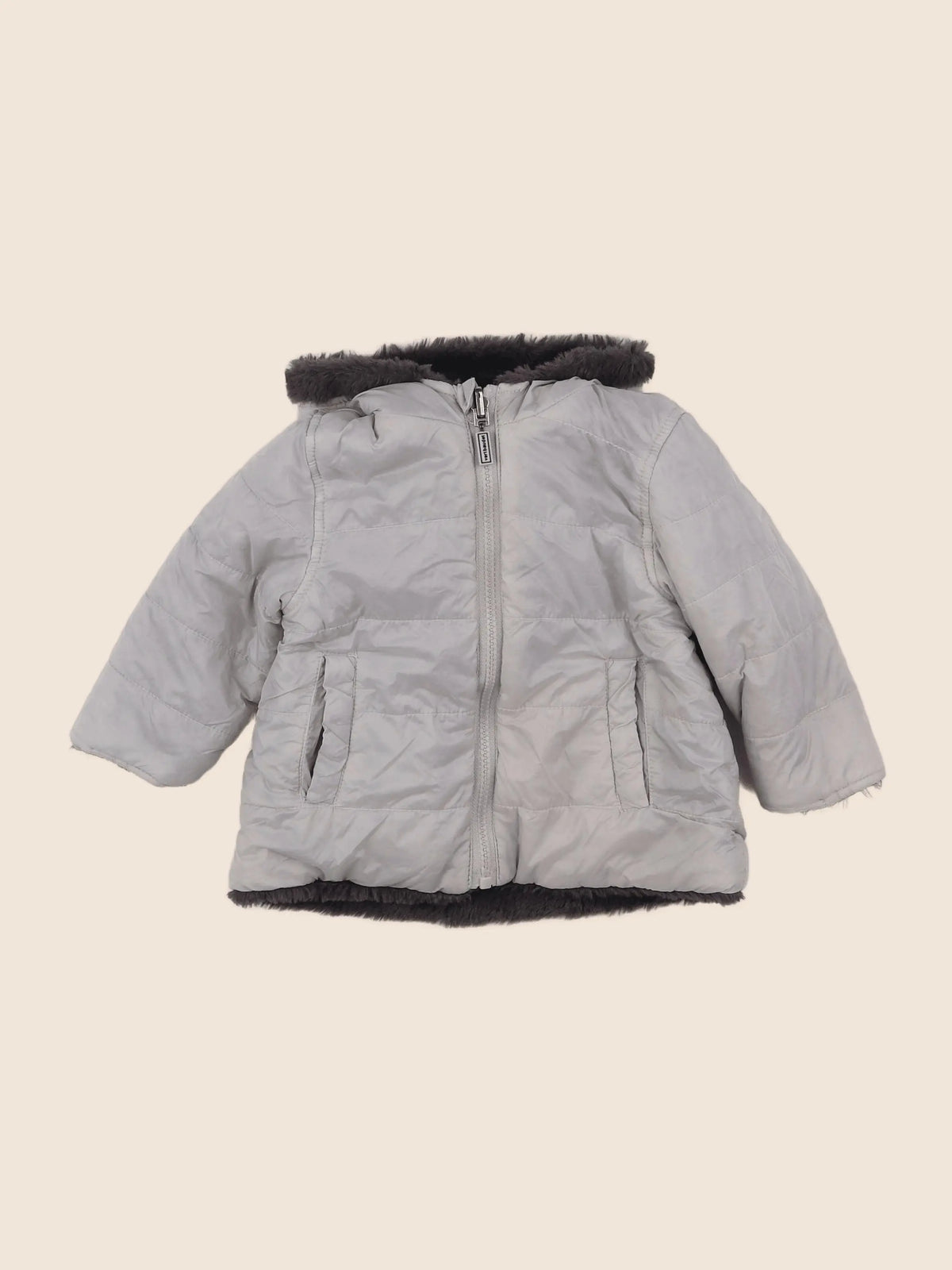 Vertbaudet - doudoune gris - 12 mois