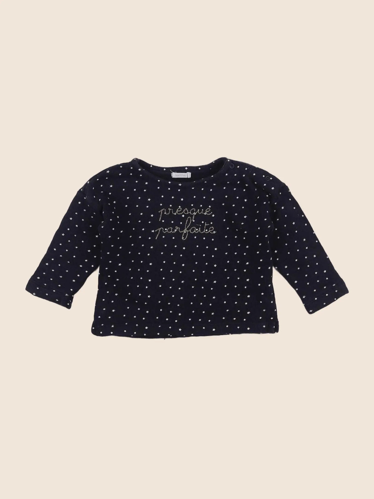 Boutchou - sweat bleu, or - 12 mois