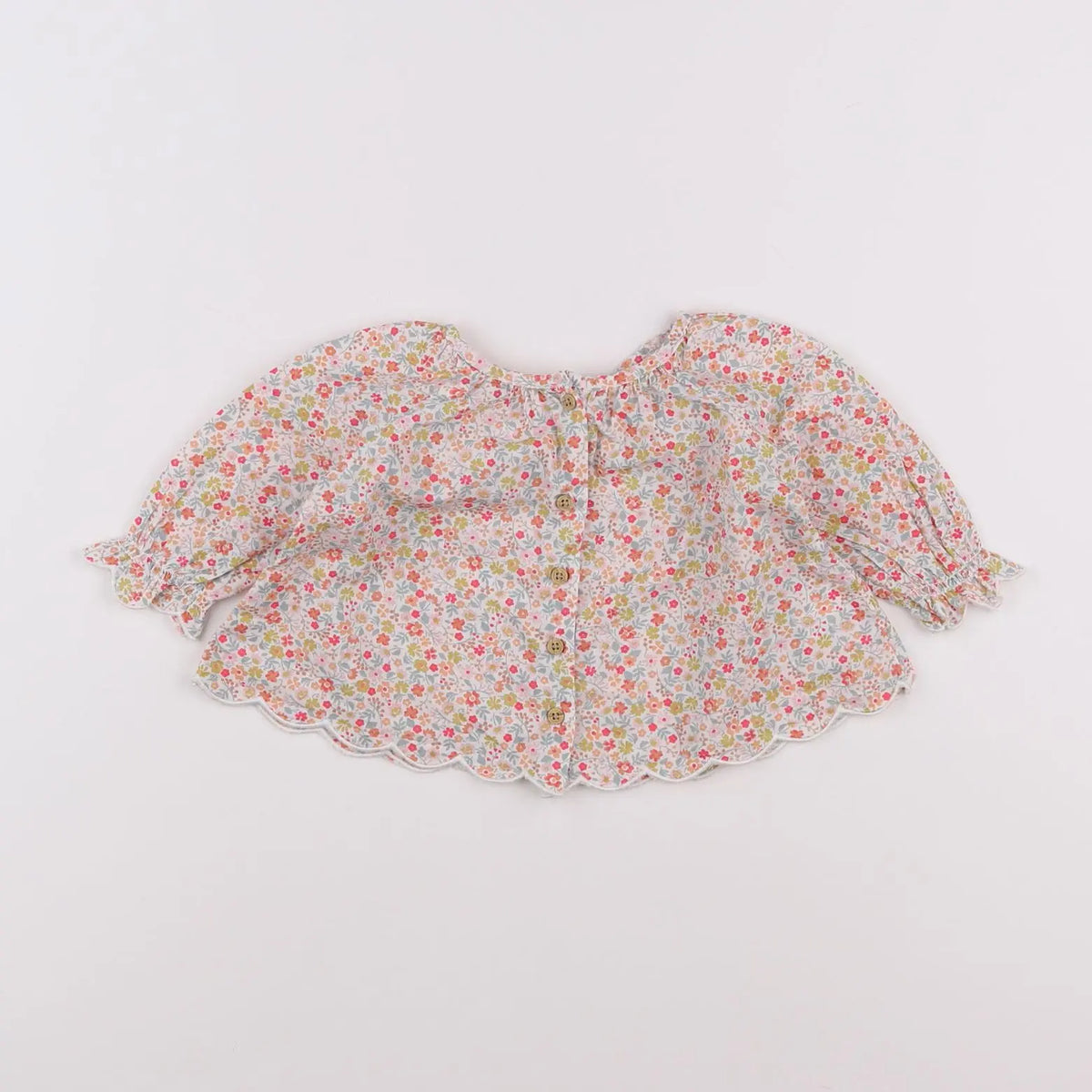 Vertbaudet - chemise blanc, rouge, orange, multicolore - 6 mois
