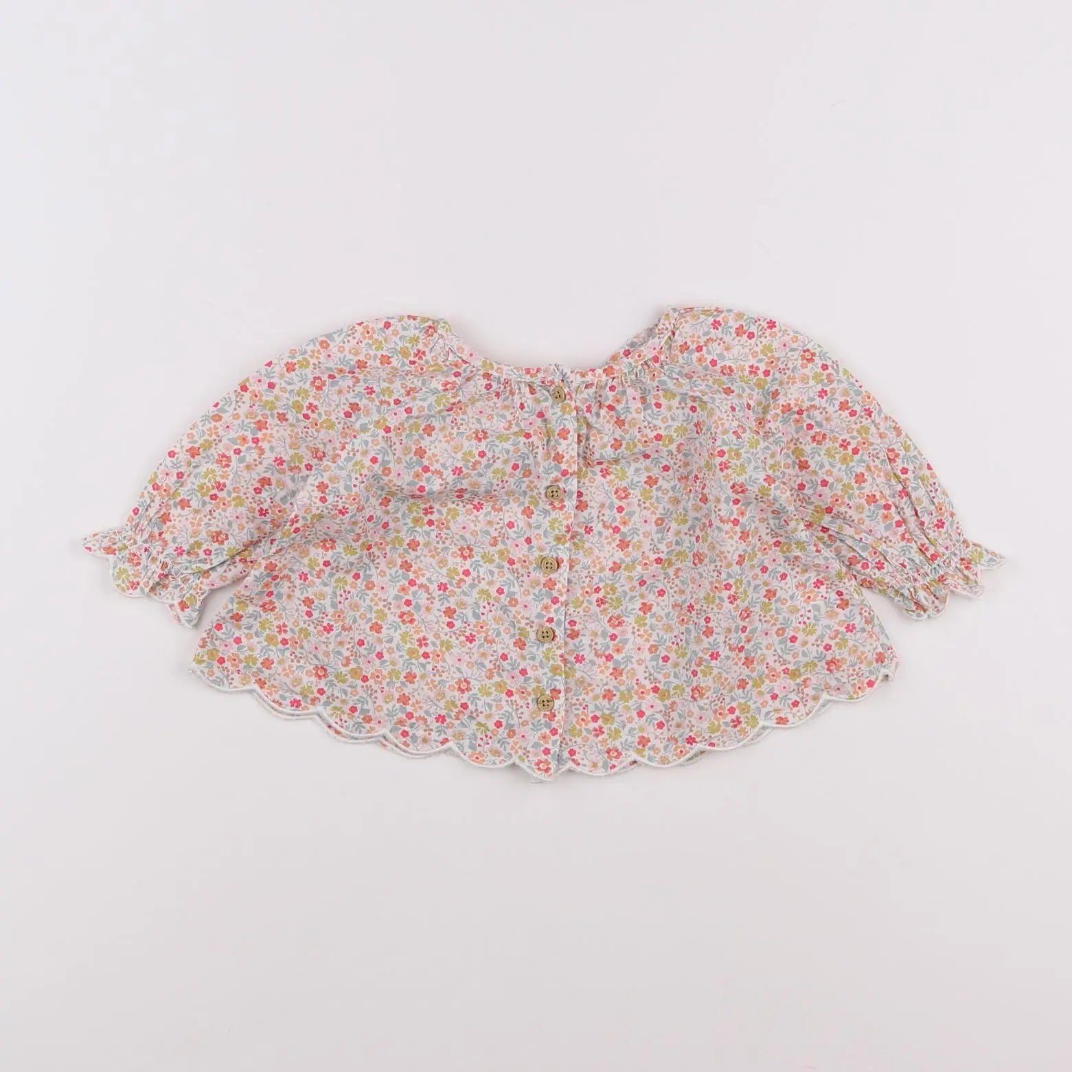 Vertbaudet - chemise blanc, rouge, orange, multicolore - 6 mois