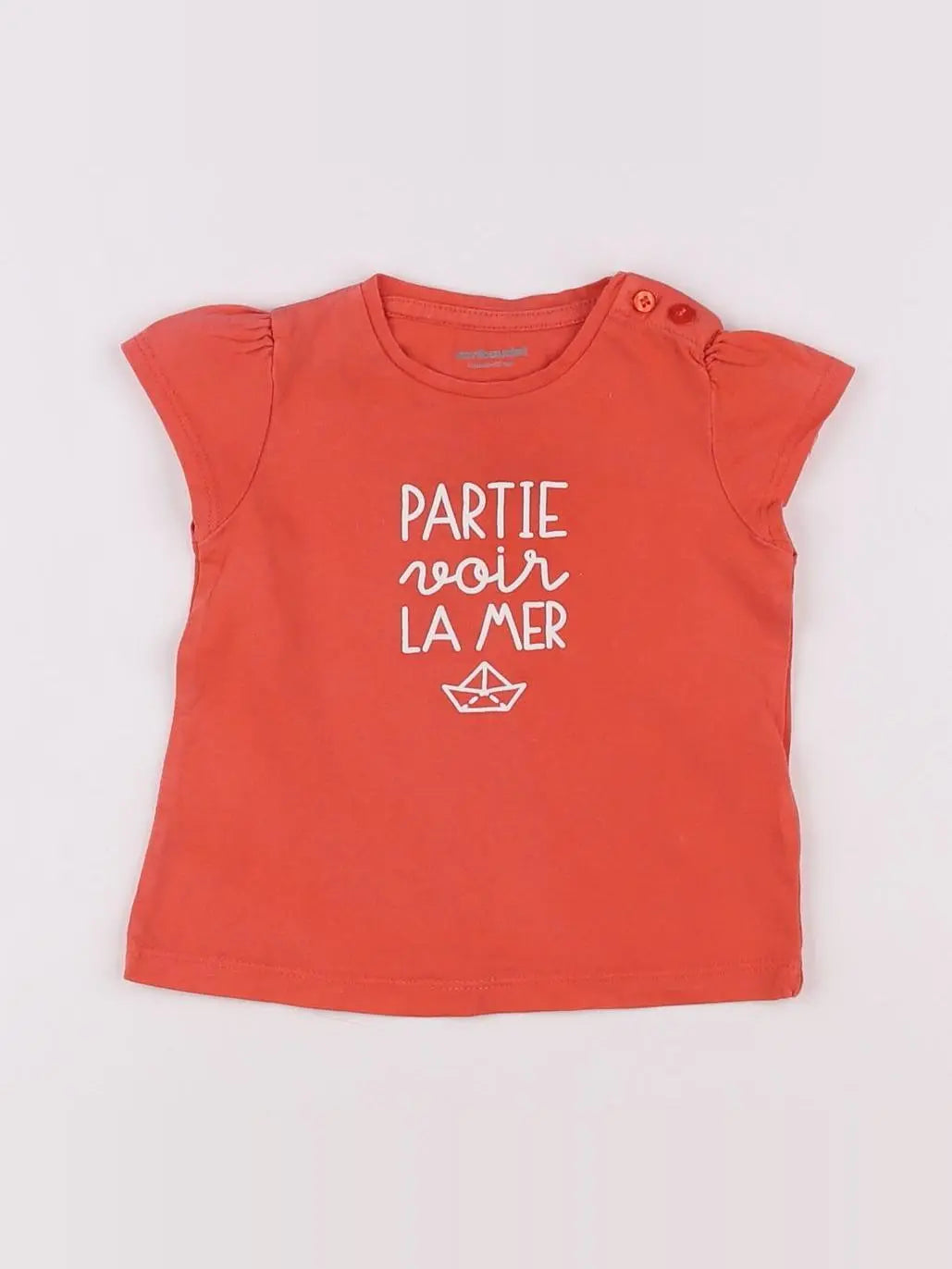 Vertbaudet - tee-shirt orange - 6 mois