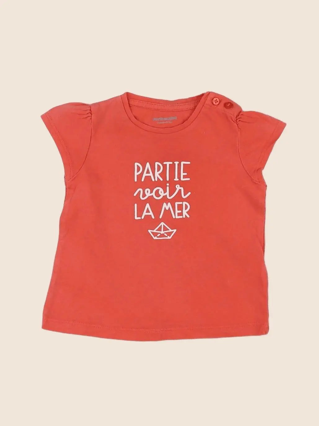 Vertbaudet - tee-shirt orange - 6 mois