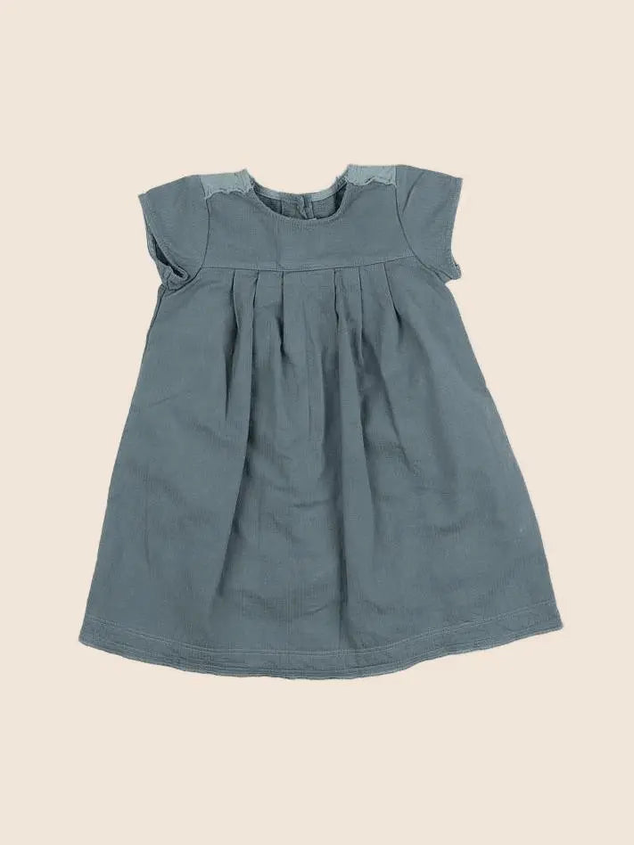 Petit Bateau - robe bleu - 12 mois