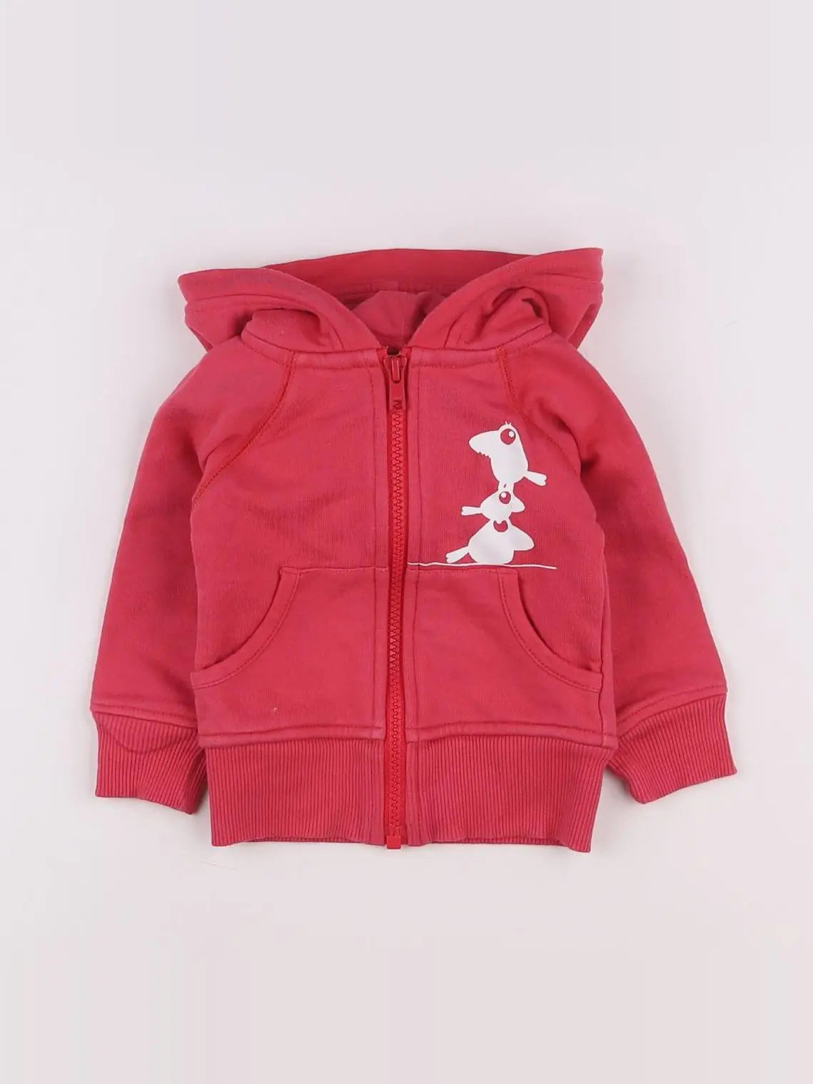 La queue du chat - sweat rose - 6 mois