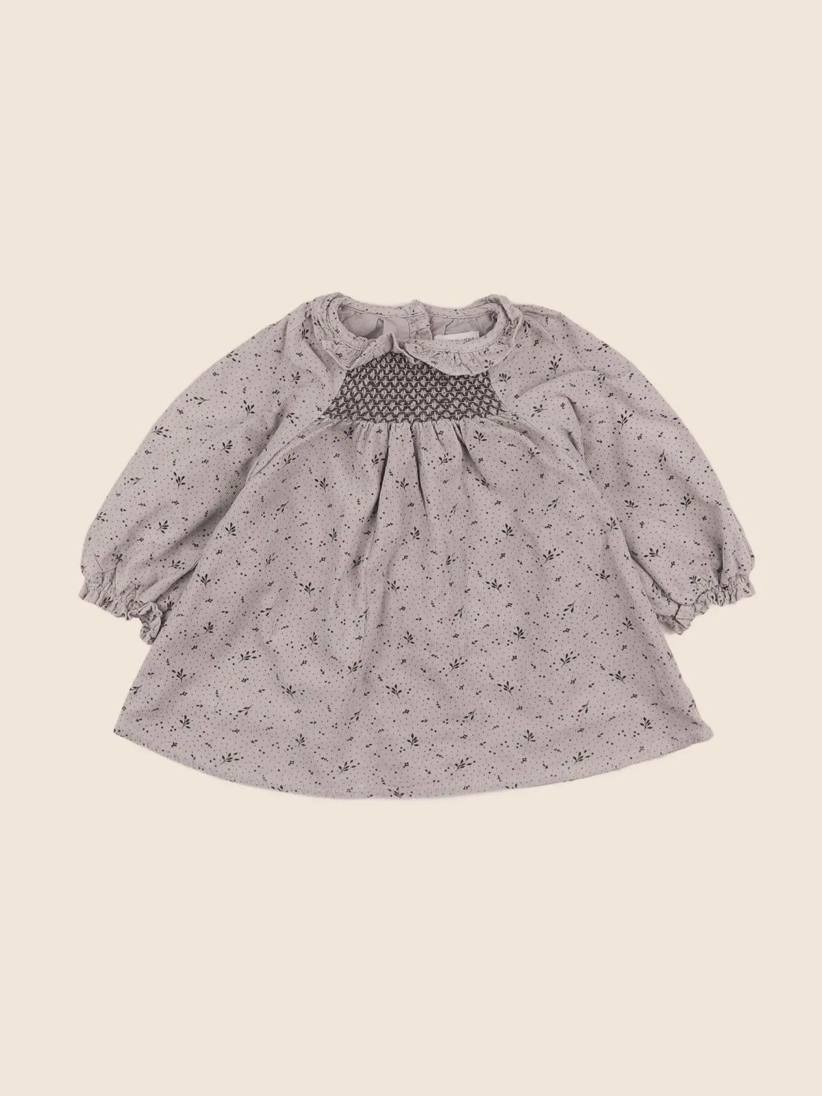 Vertbaudet - robe beige, noir - 9 mois